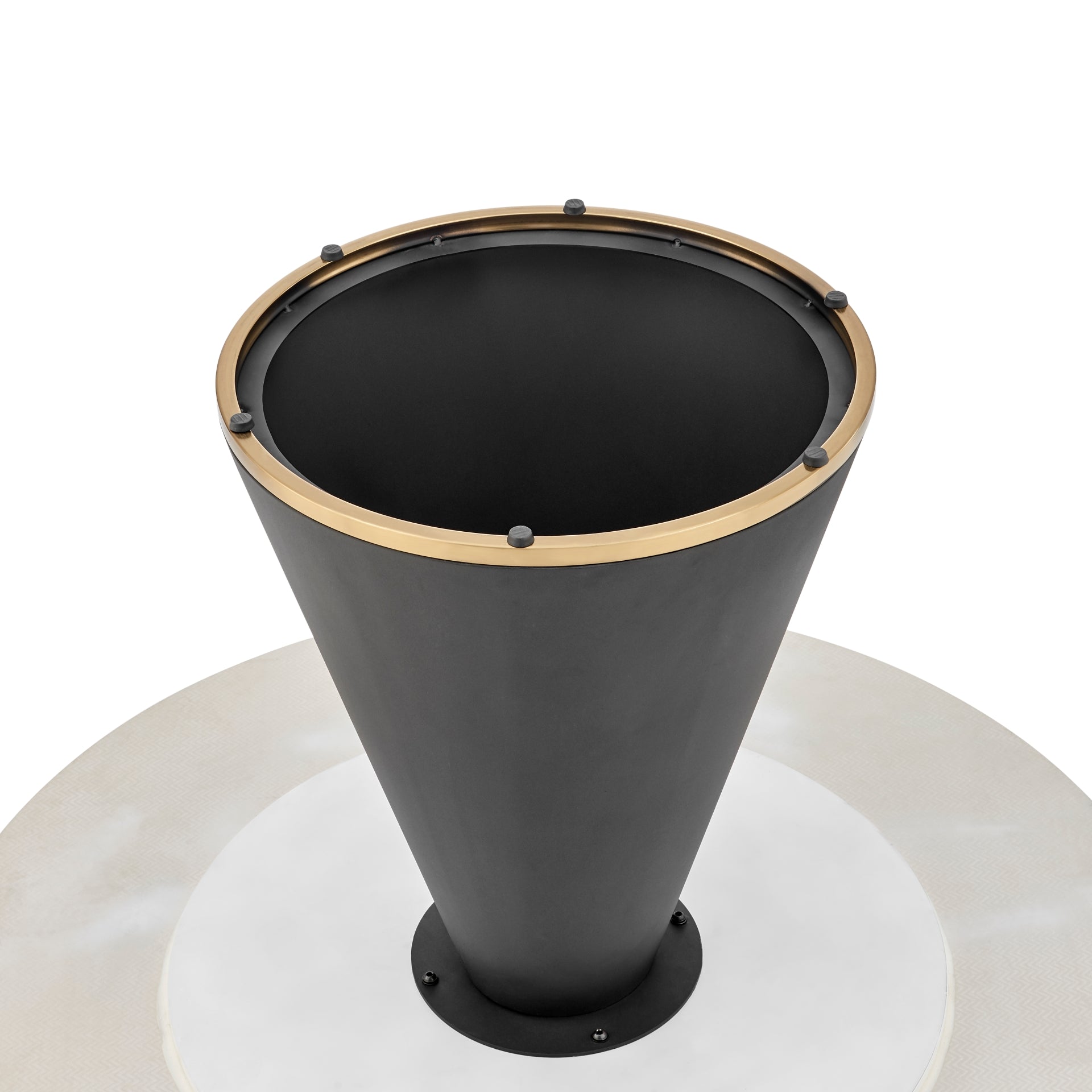 Geneva  Ceramic Top 51" Round Dining Table w/ Gold Trim - What A Room