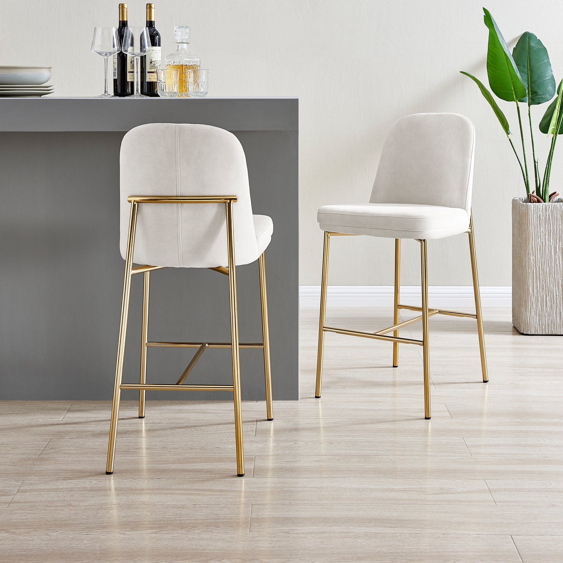 Keisha  Velvet Counter Stool (Set of 2) - What A Room