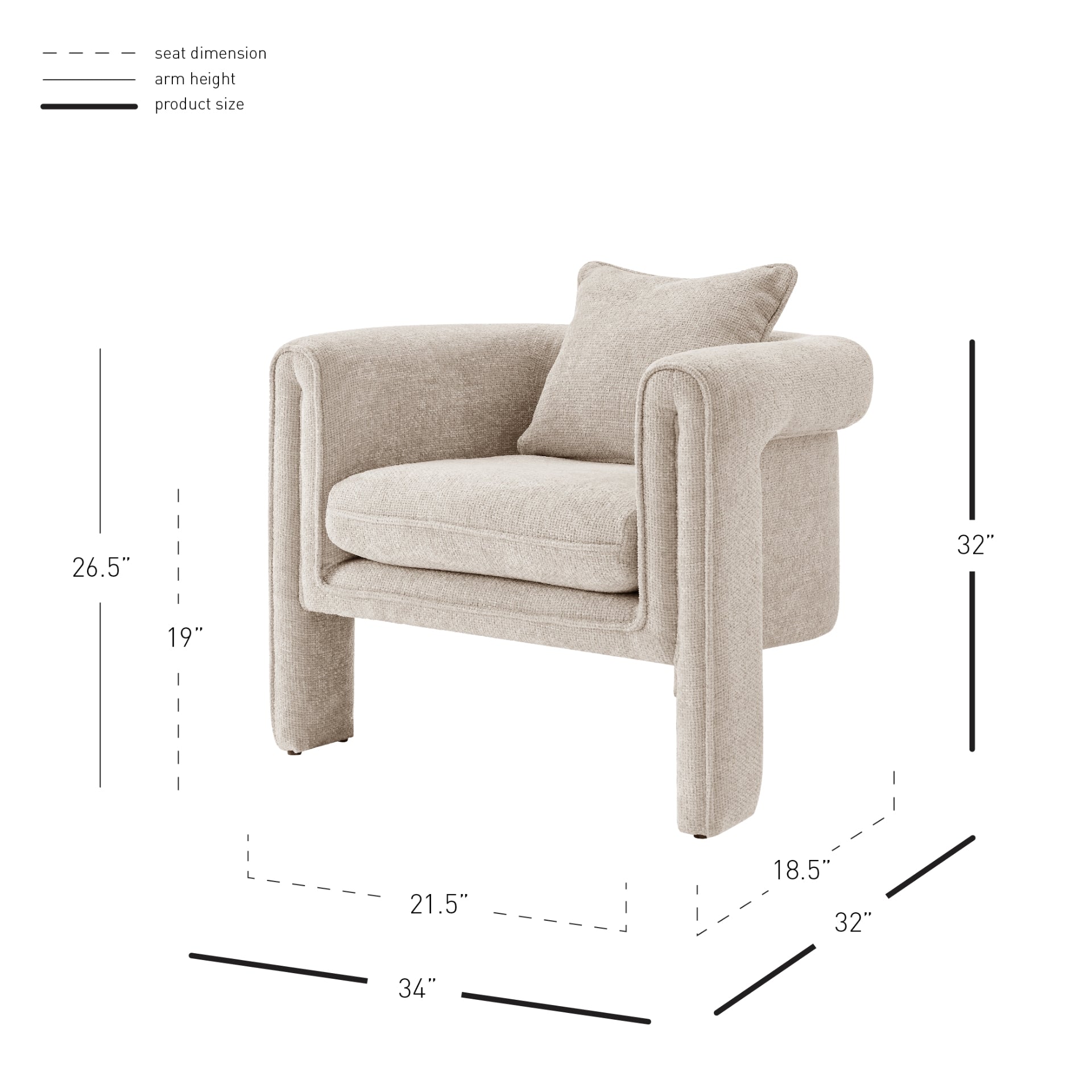 Heidi Fabric Accent Arm Chair - What A Room