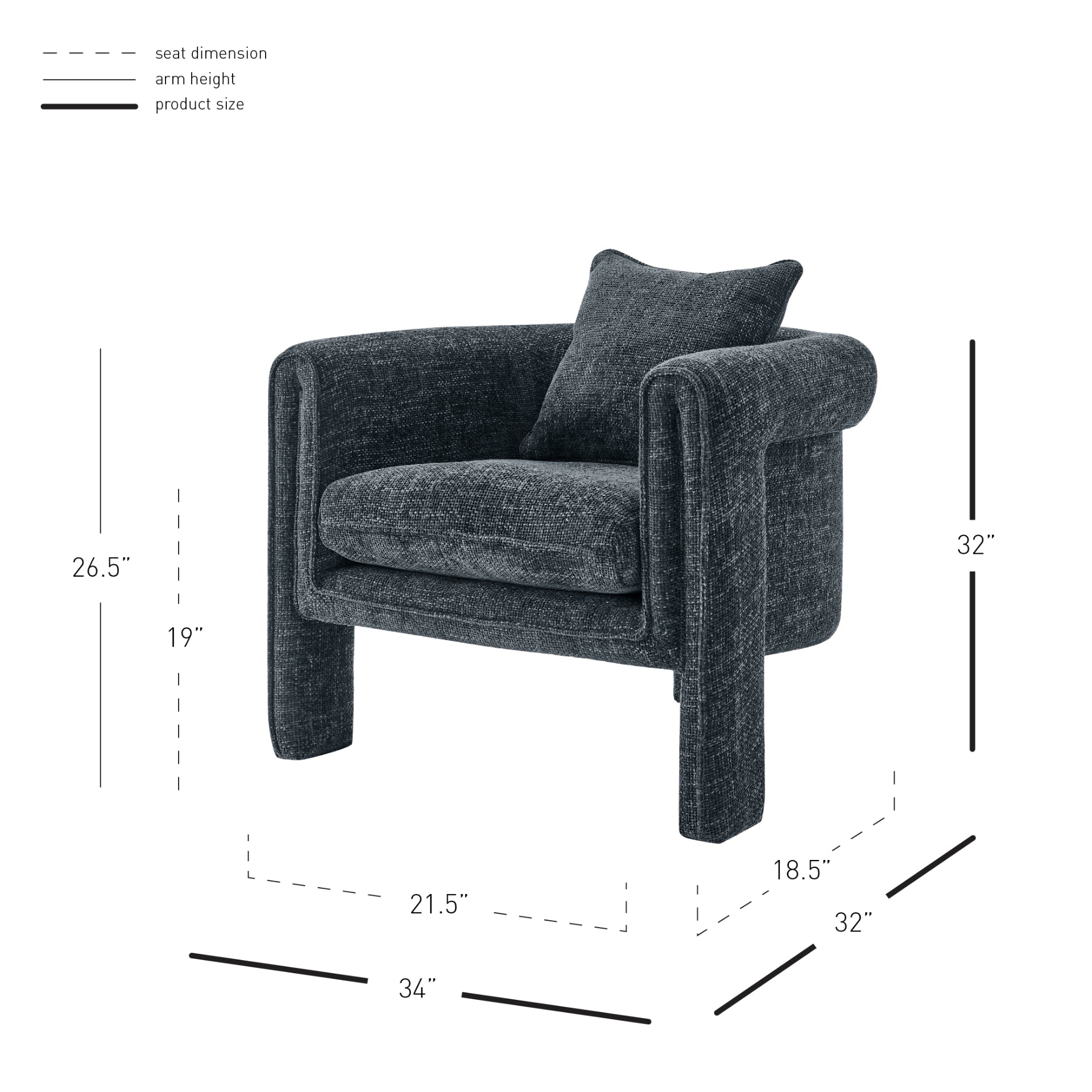 Heidi Fabric Accent Arm Chair - What A Room