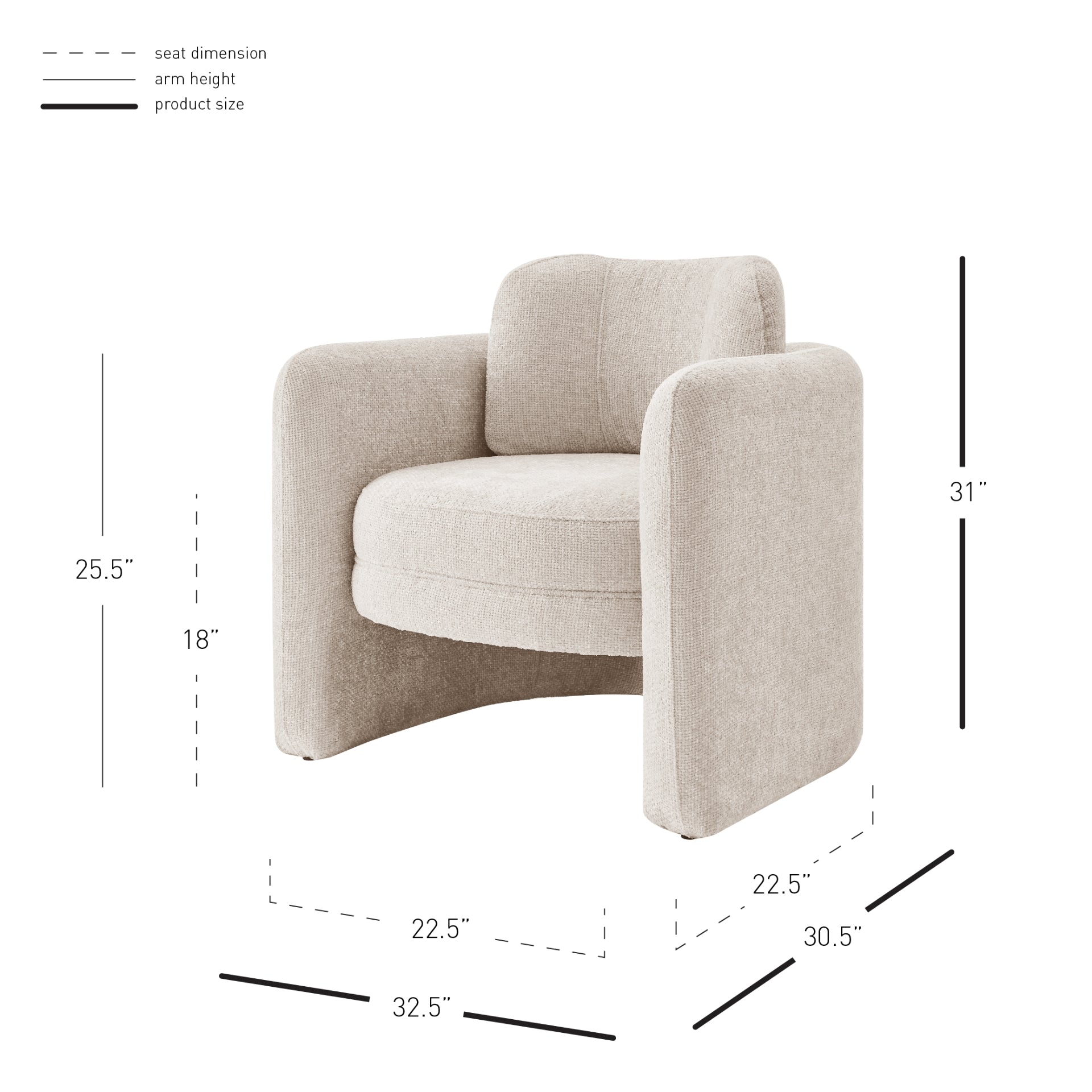 Deryll Fabric Accent Arm Chair - What A Room