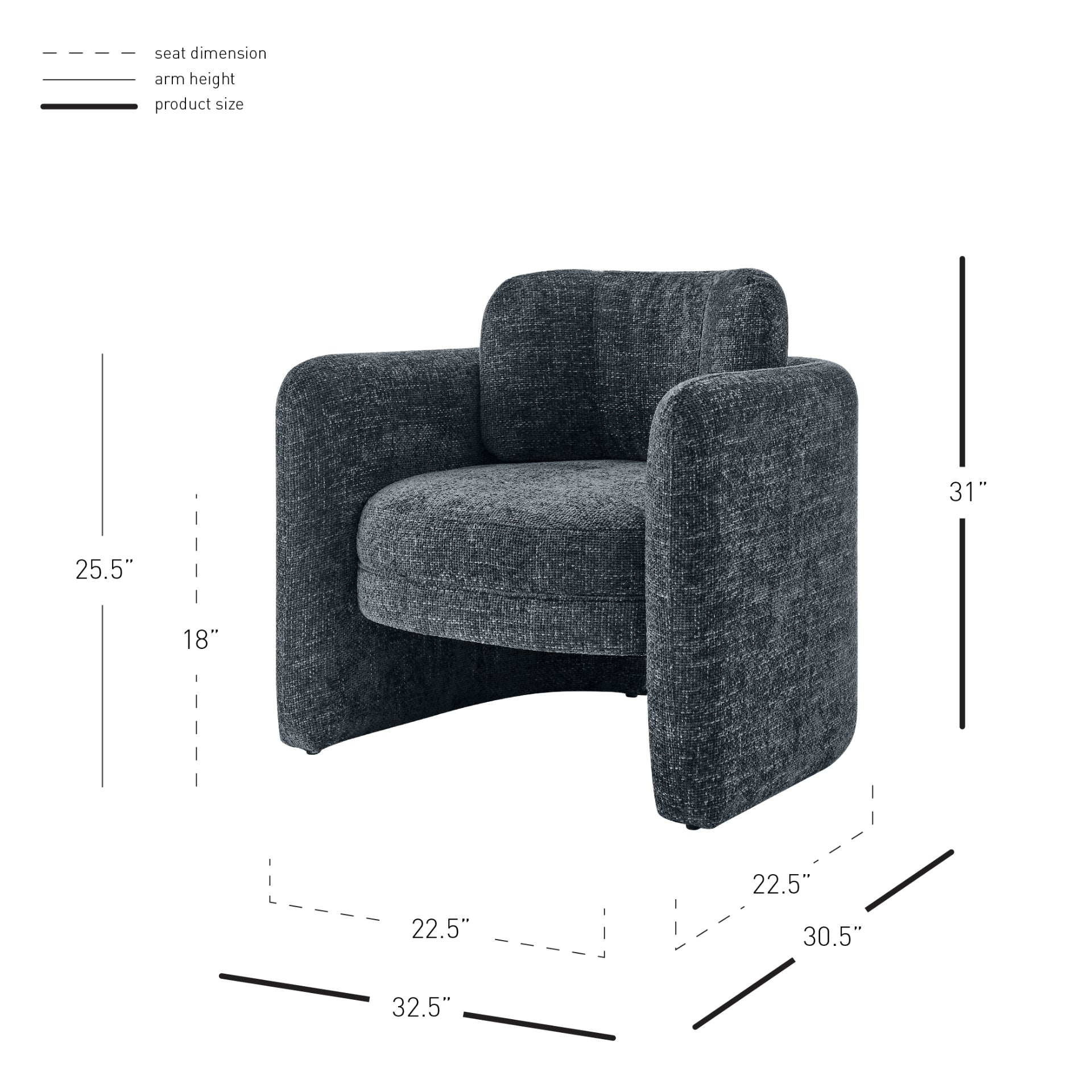 Deryll Fabric Accent Arm Chair - What A Room