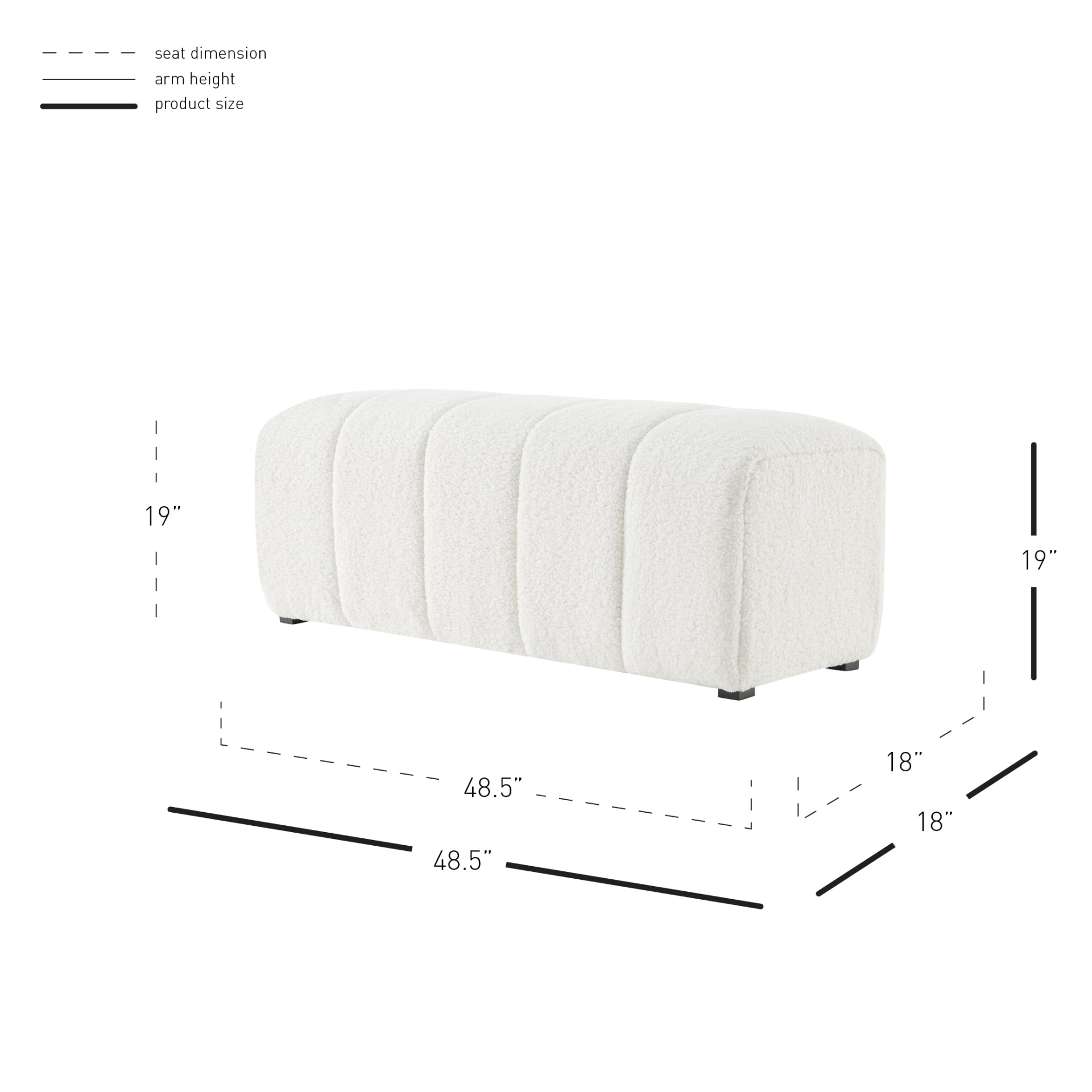 Cassy Faux Shearling Bench - What A Room