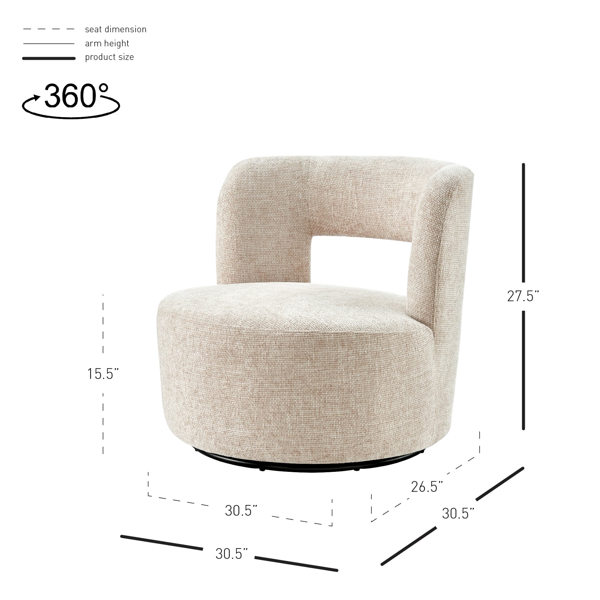 Jazzlyn Fabric Swivel Accent Chair - What A Room