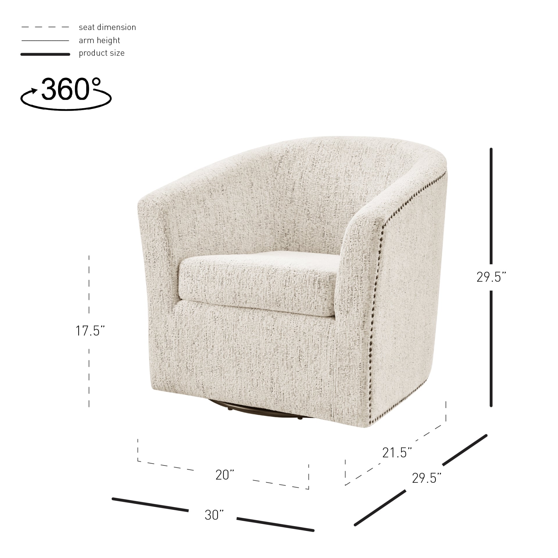 Ernest Fabric Swivel Accent Arm Chair - What A Room