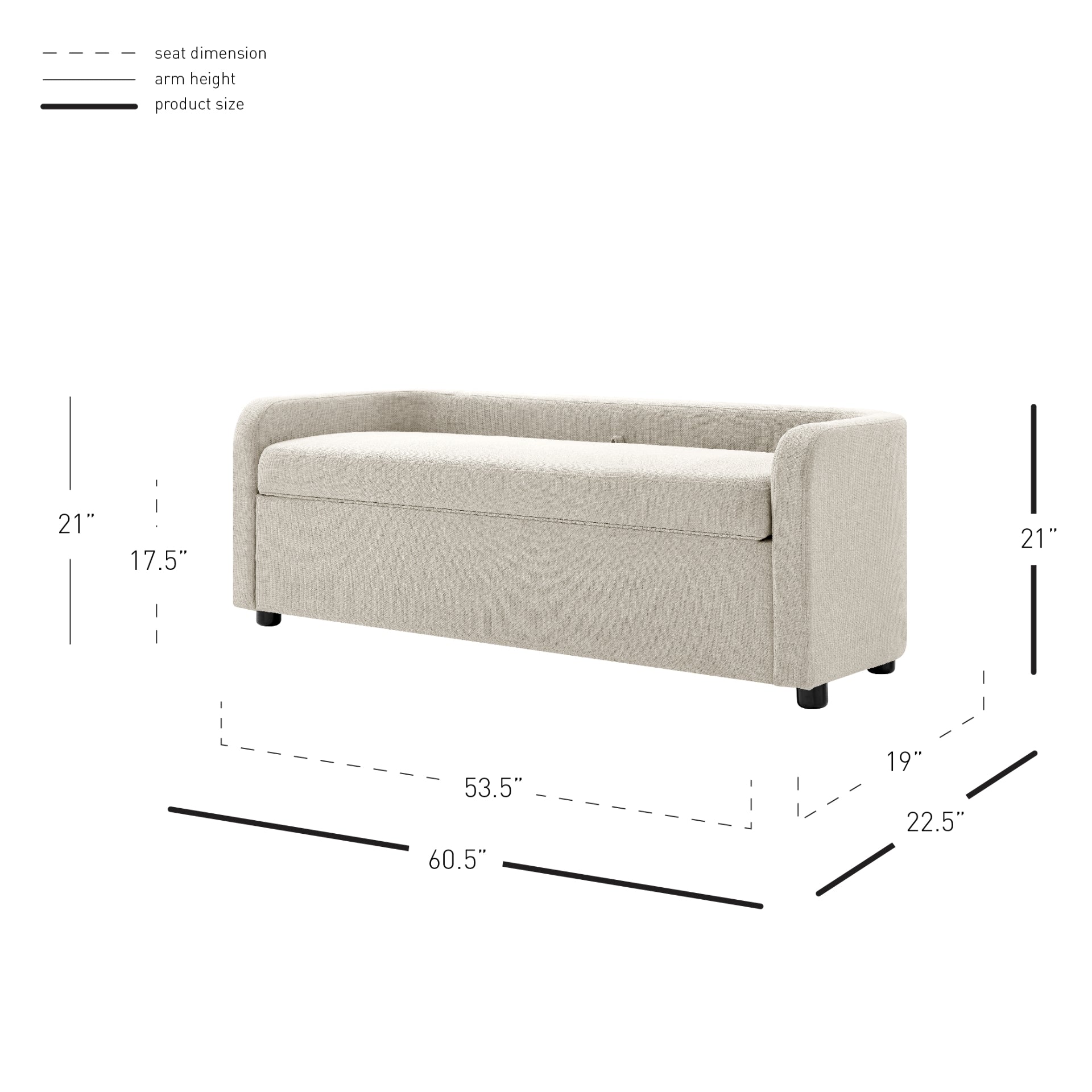 Wendy  Fabric Storage Bench - What A Room