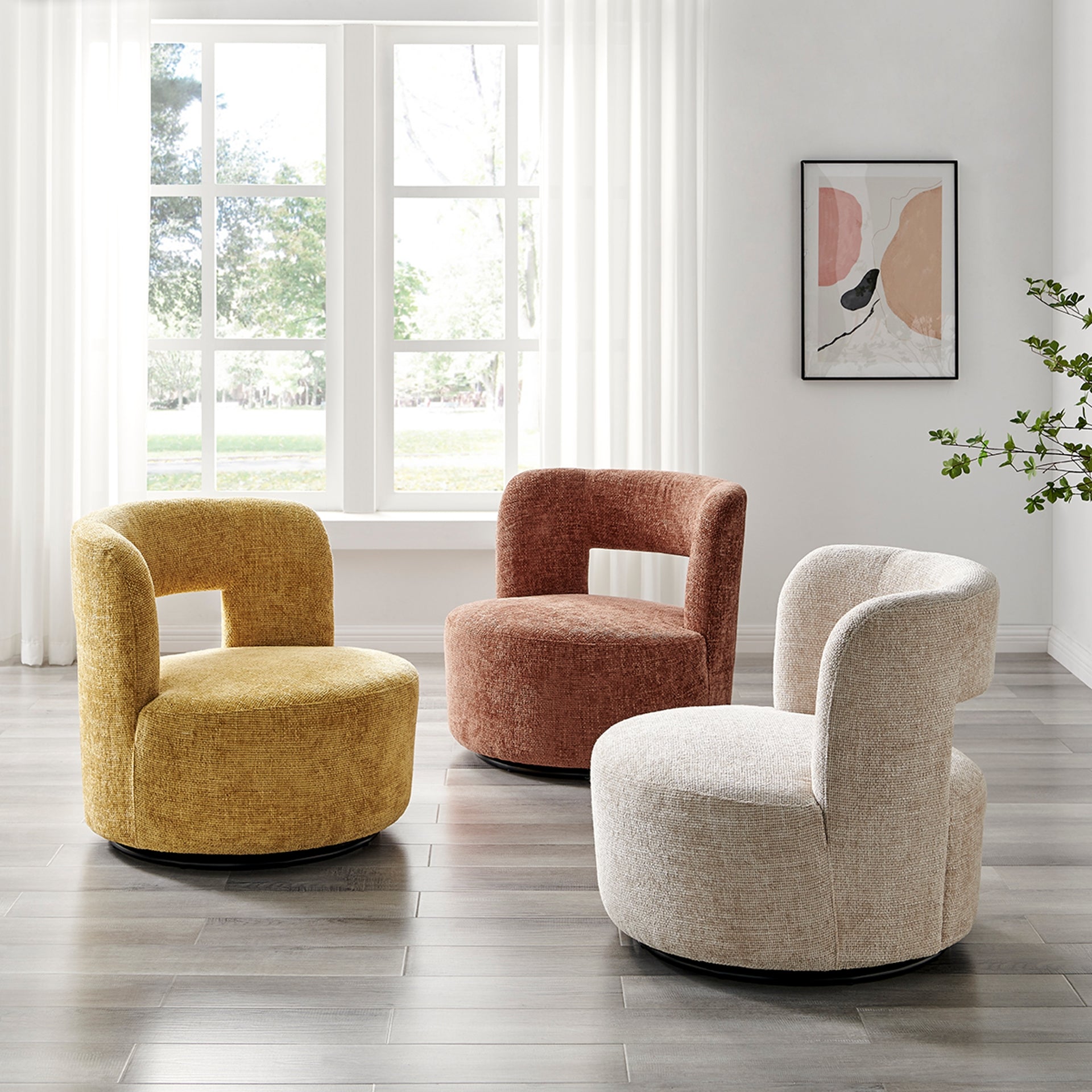 Jazzlyn Fabric Swivel Accent Chair - What A Room