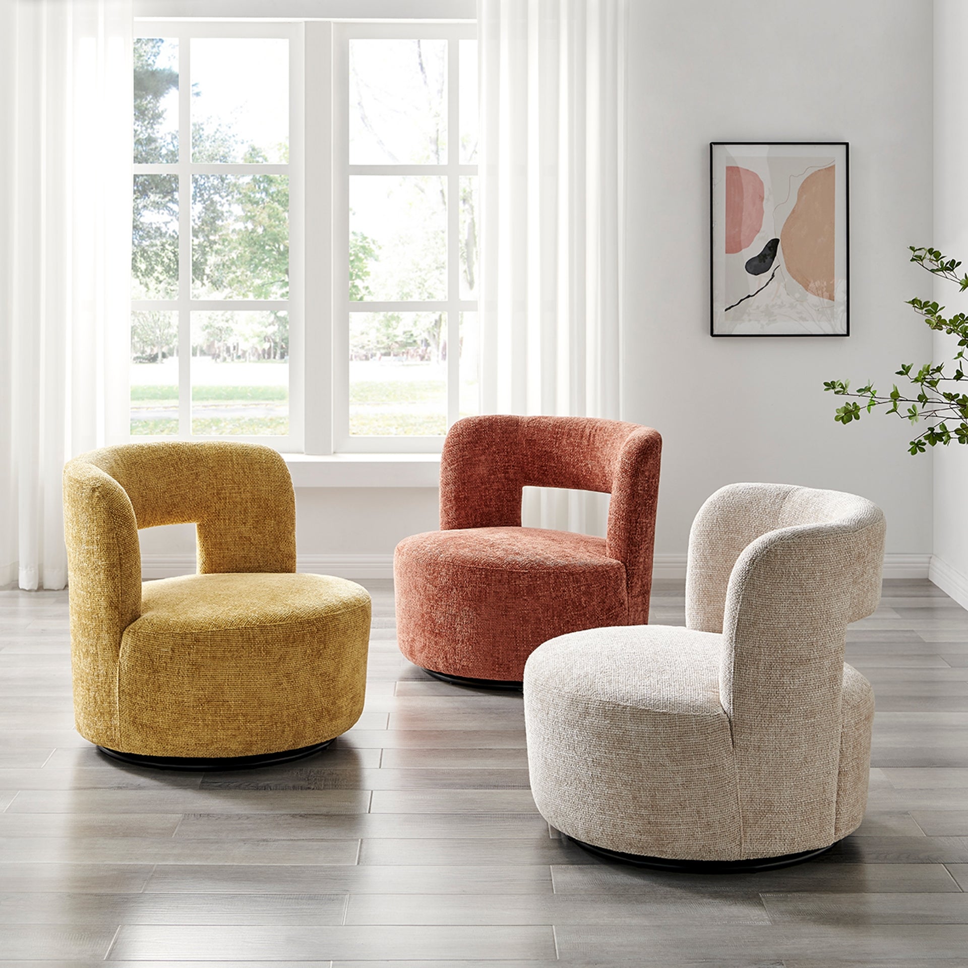 Jazzlyn Fabric Swivel Accent Chair - What A Room
