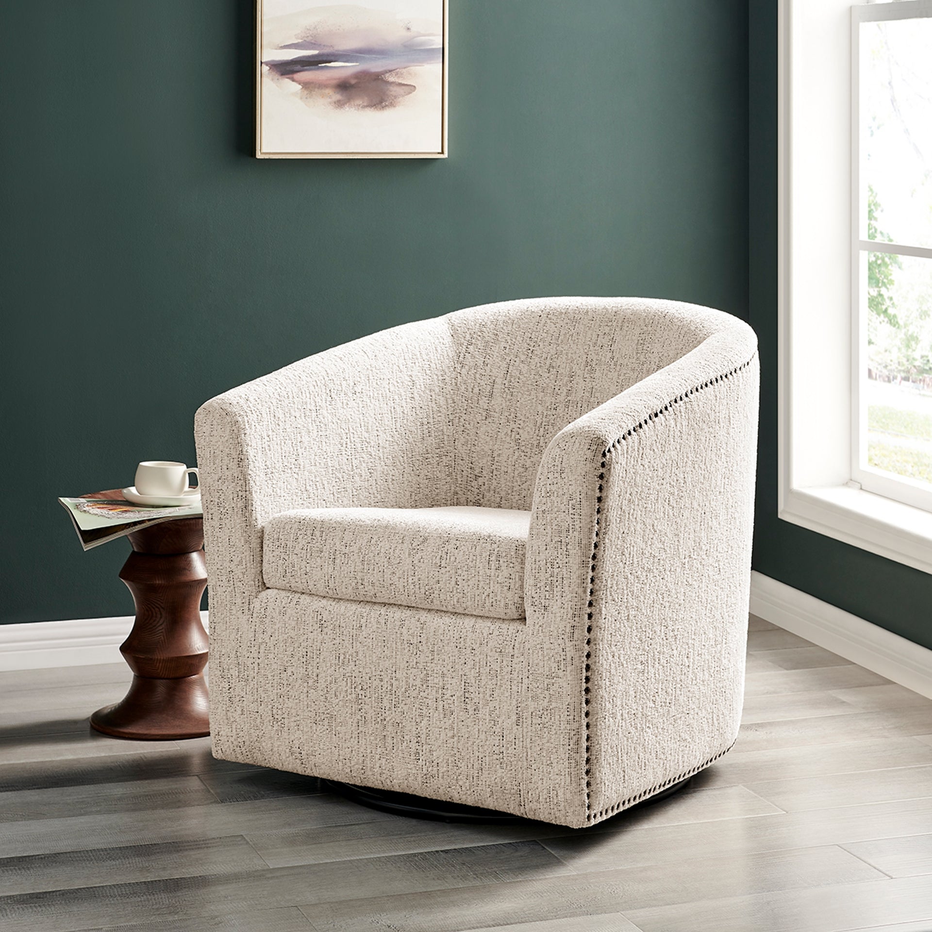 Ernest Fabric Swivel Accent Arm Chair - What A Room