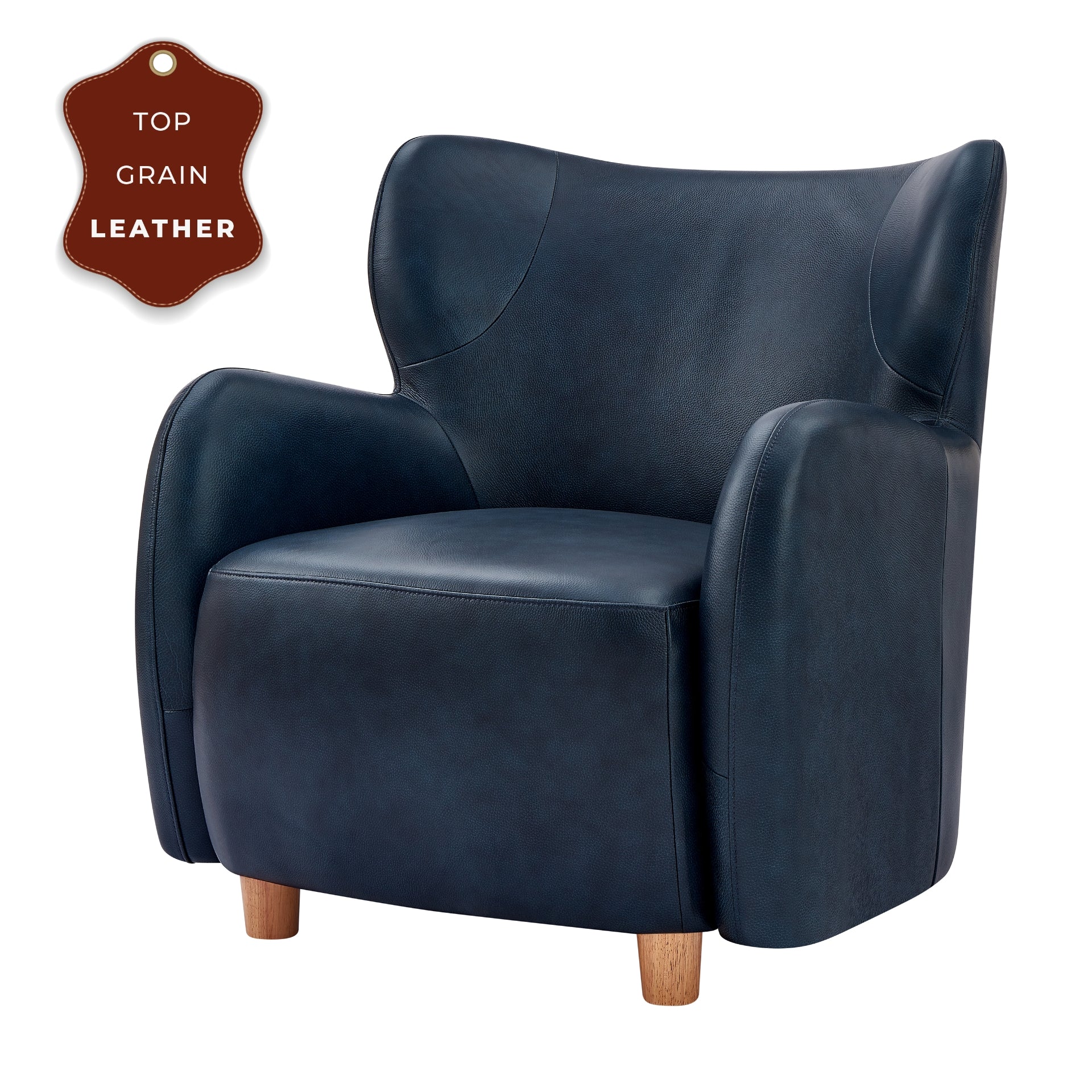 Tiffany  Top Grain Leather Accent Arm Chair - What A Room