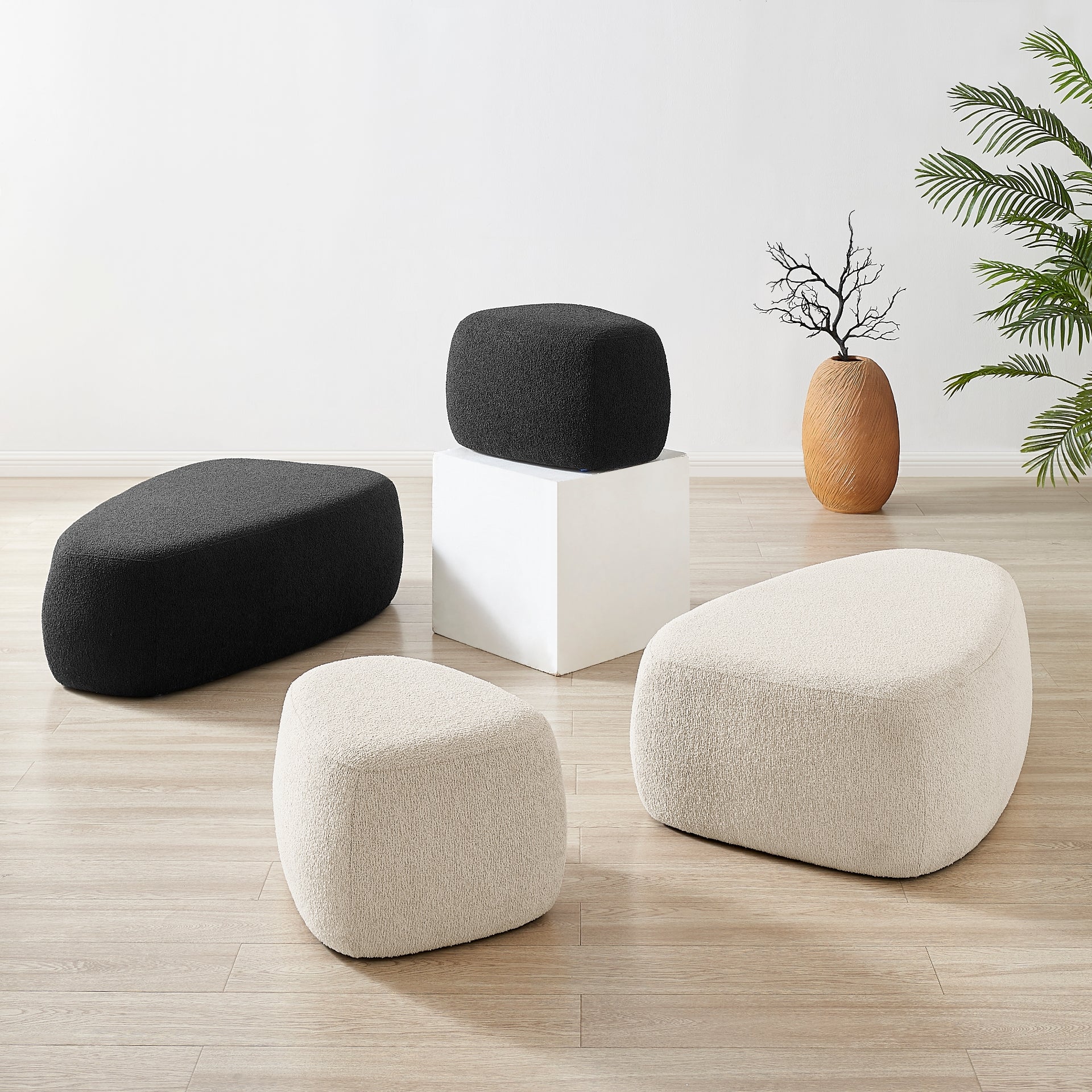 Carlese Fabric Small Ottoman - What A Room