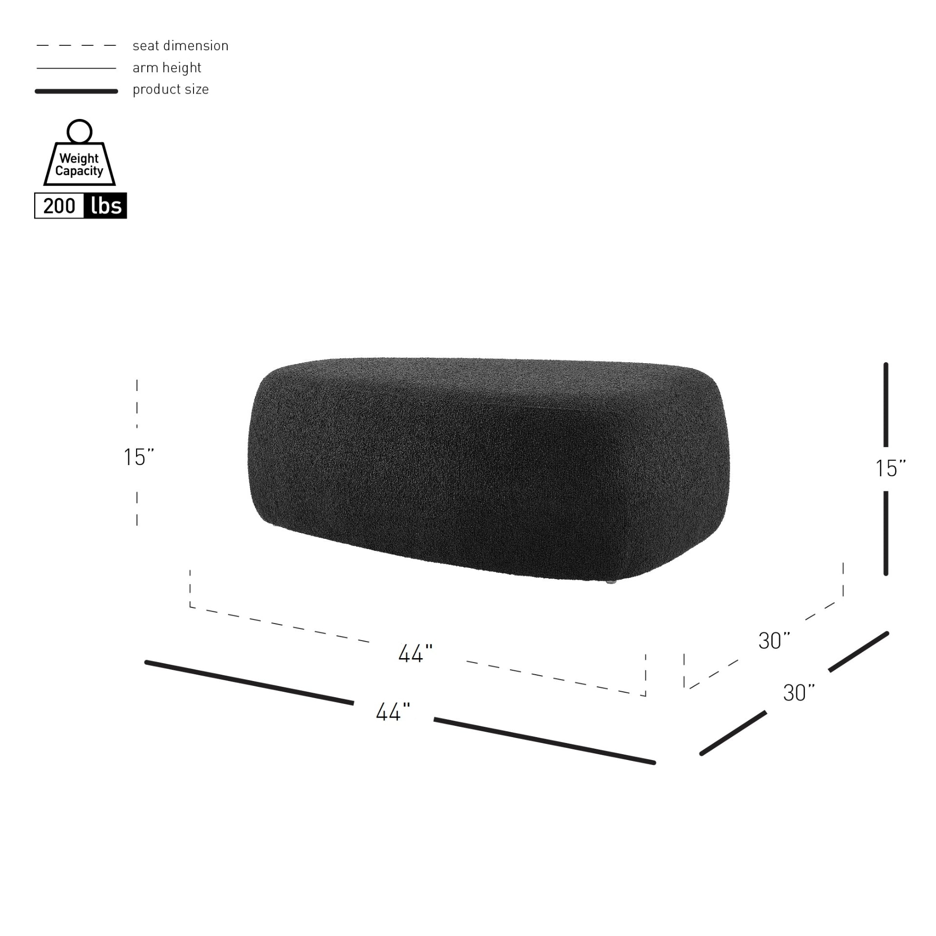 Carlese Fabric Big Ottoman - What A Room