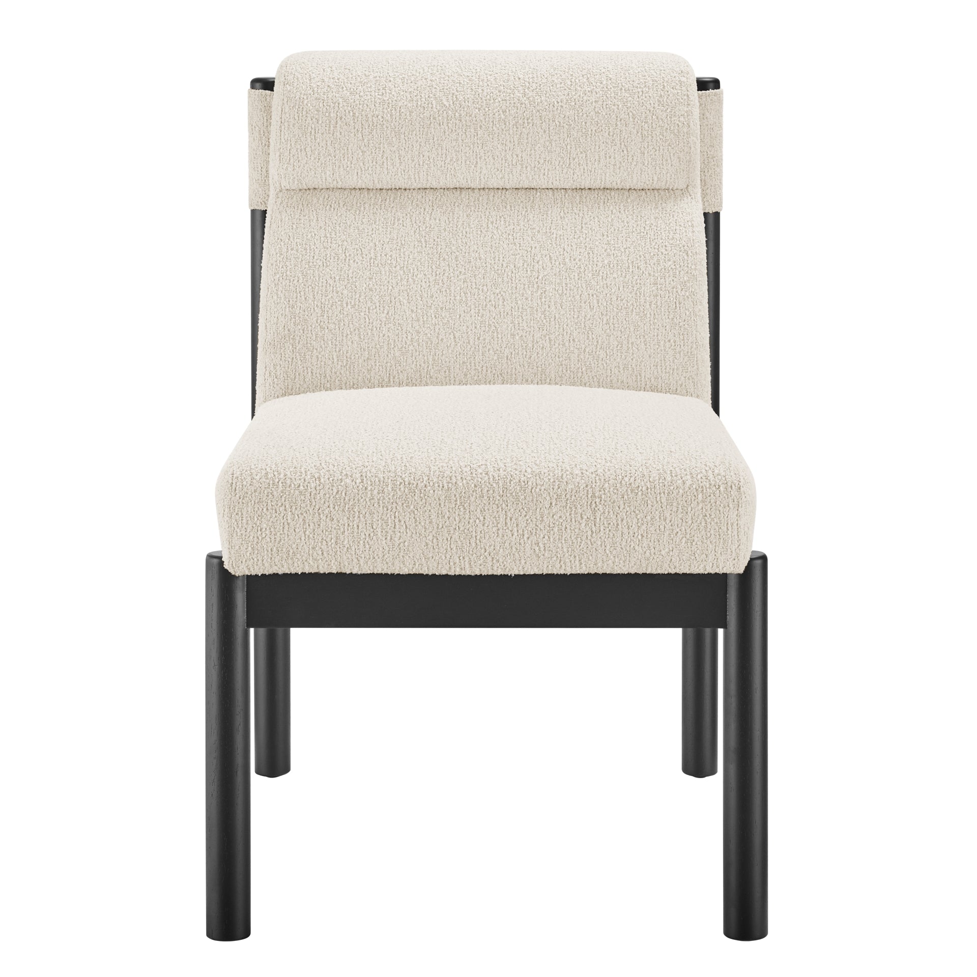 Micah Boucle Dining Side Chair Black Frame - What A Room