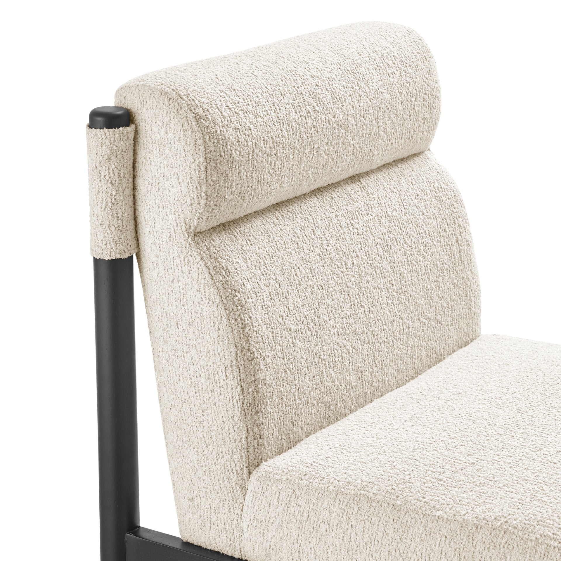 Micah Boucle Dining Side Chair Black Frame - What A Room
