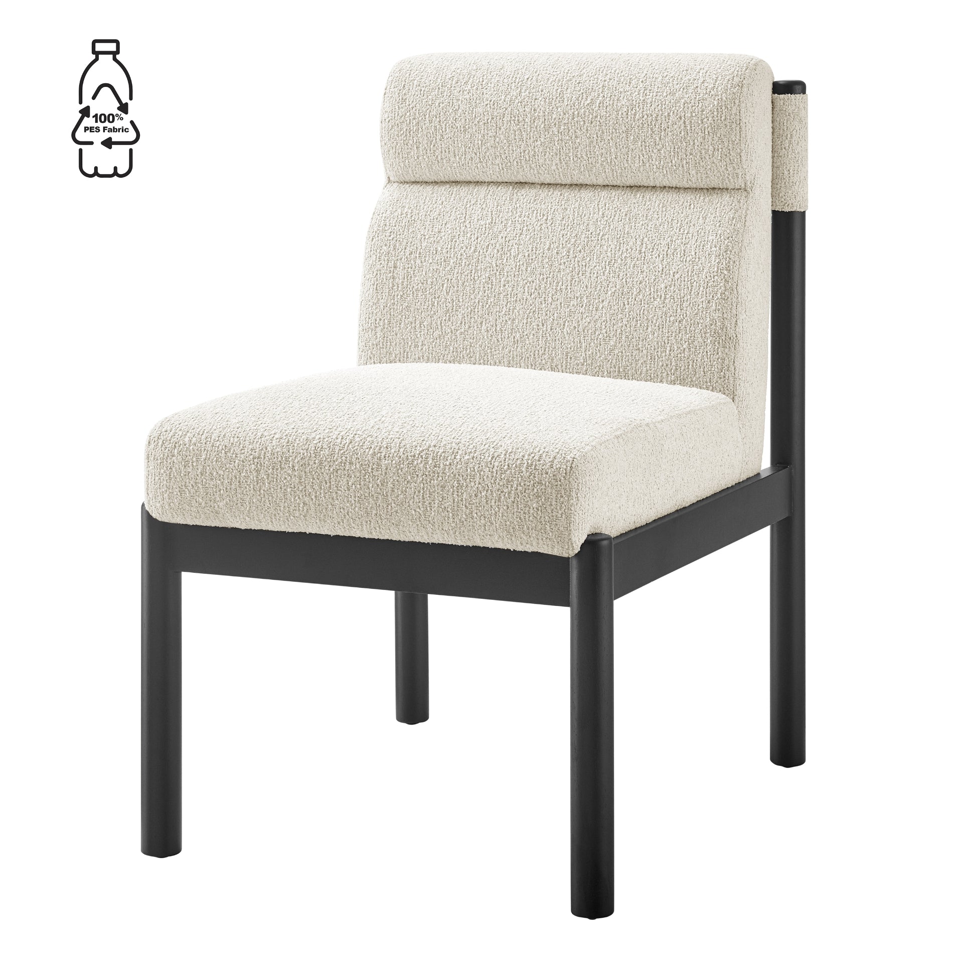 Micah Boucle Dining Side Chair Black Frame - What A Room