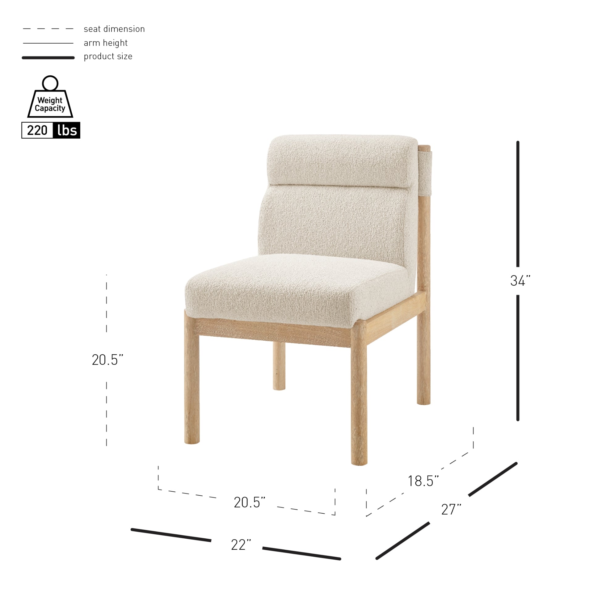 Micah Boucle Dining Side Chair Black Frame - What A Room