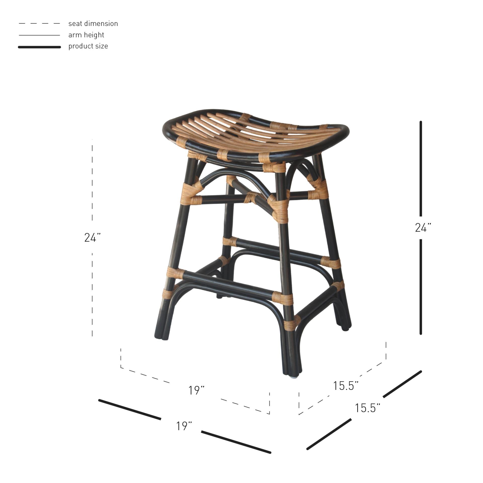 Damara Rattan Counter Stool - What A Room