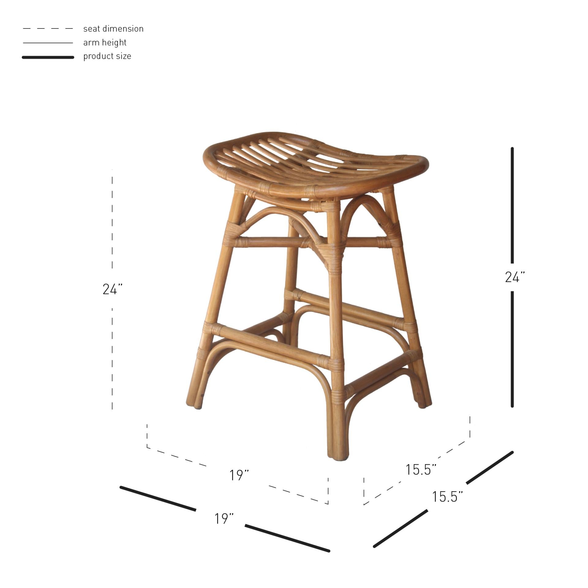 Damara Rattan Counter Stool - What A Room