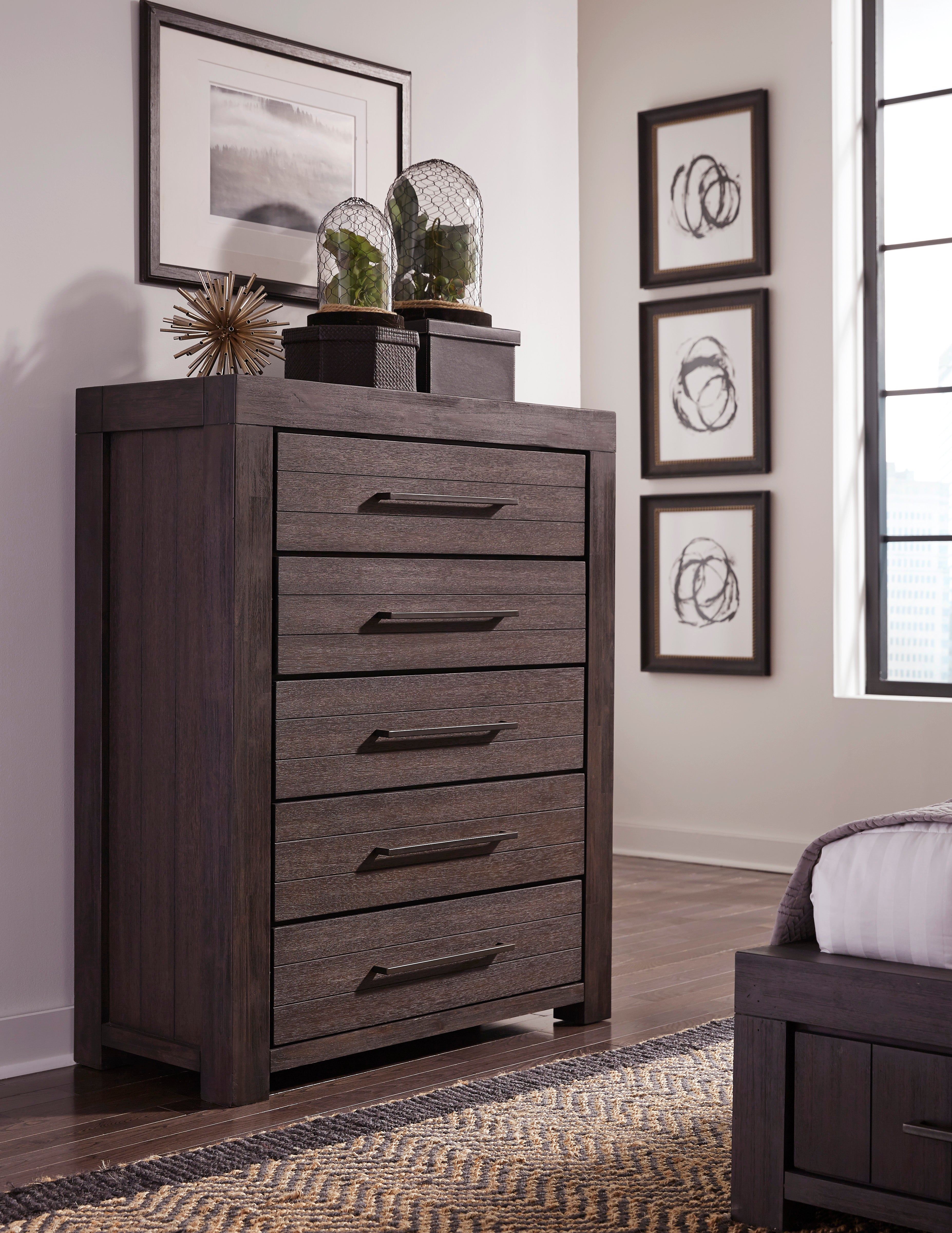 Heath Five Drawer Chest in Basalt Grey - What A Room