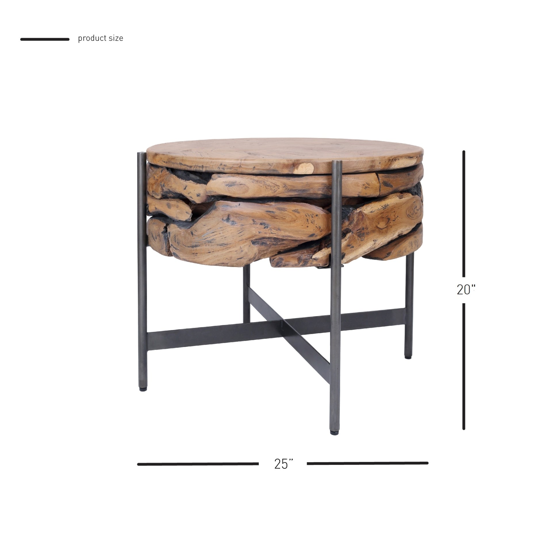 Bardo  Reclaimed Teak Side/ End Table - What A Room