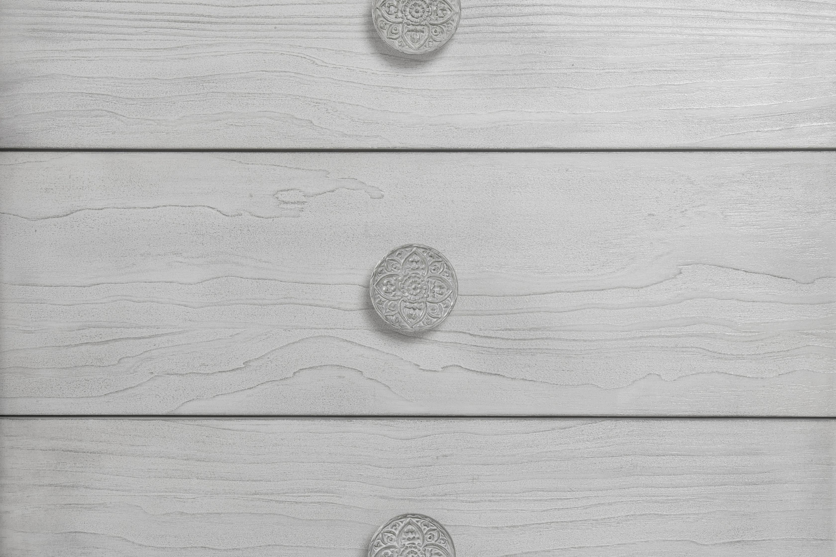 Boho Chic Five-Drawer Chest in Washed White - What A Room