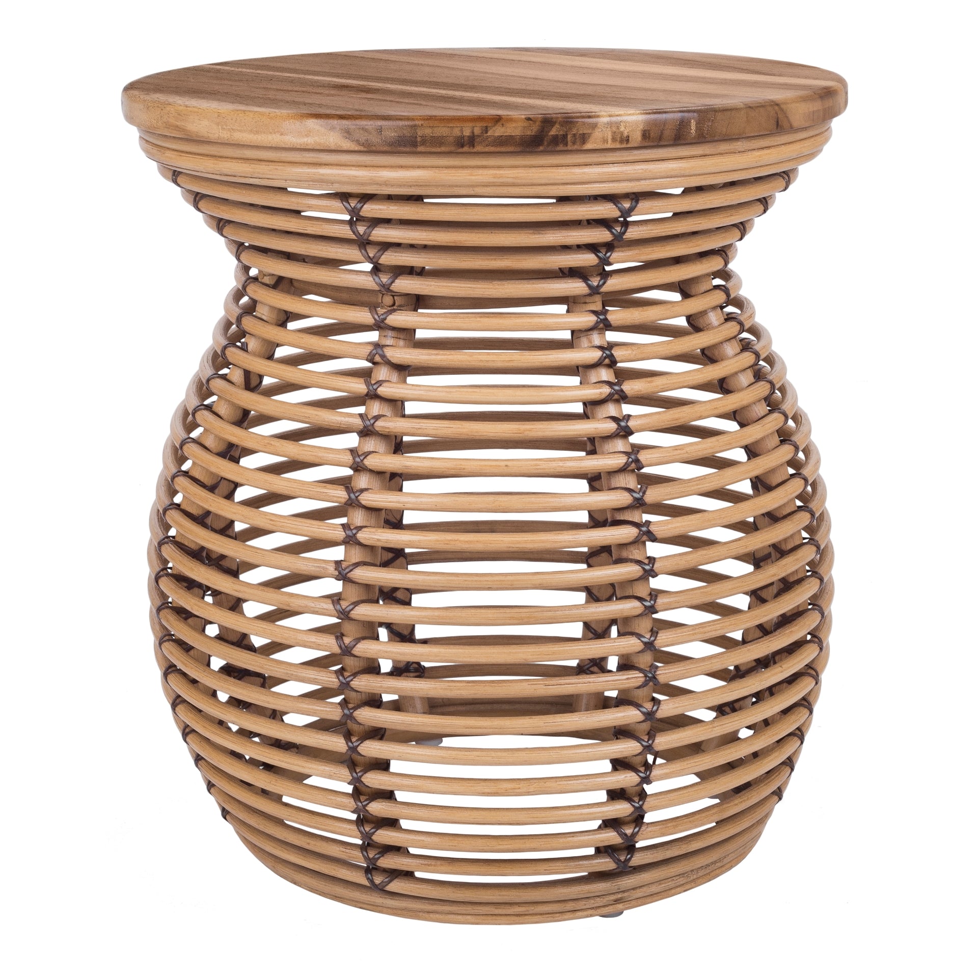 Quito Rattan Side/ End Table w/ Wood Top - What A Room