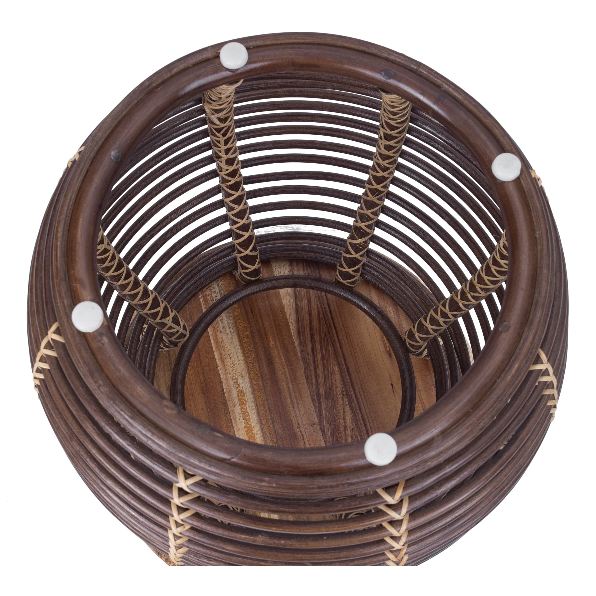 Quito Rattan Side/ End Table w/ Wood Top - What A Room