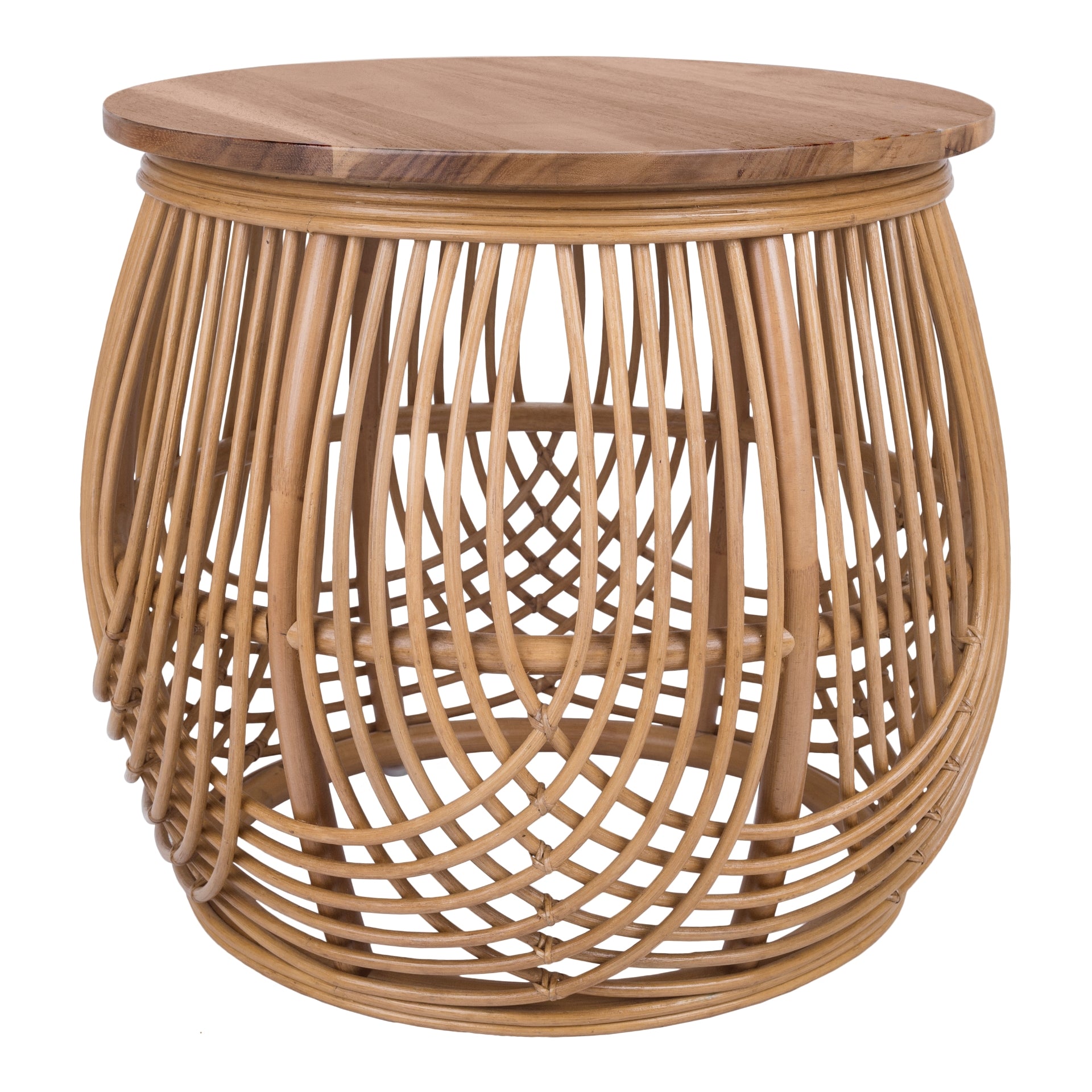 Arlo Rattan Side/ End Table w/ Wood Top - What A Room