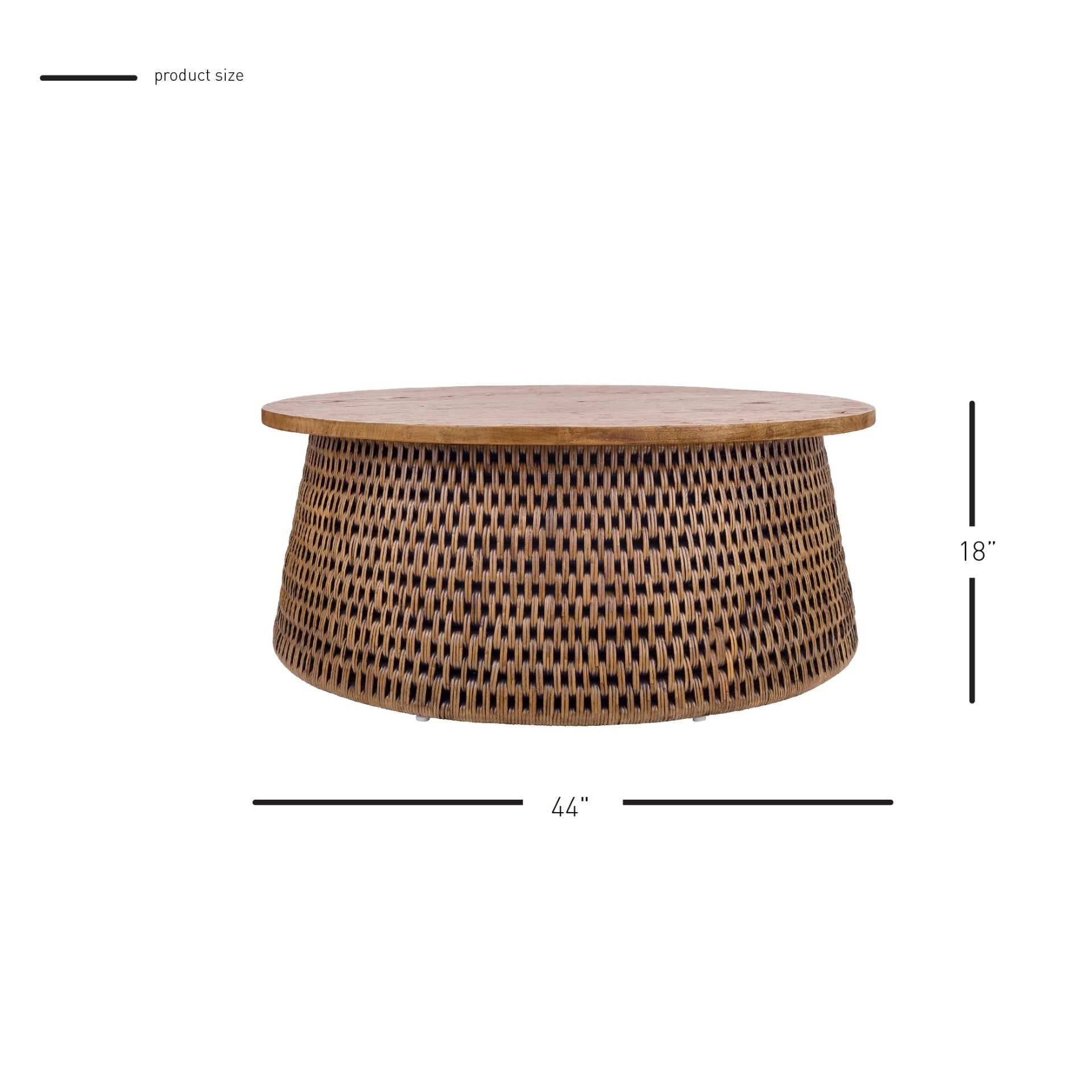 Kamari Rattan Coffee Table w/ Wood Top - What A Room