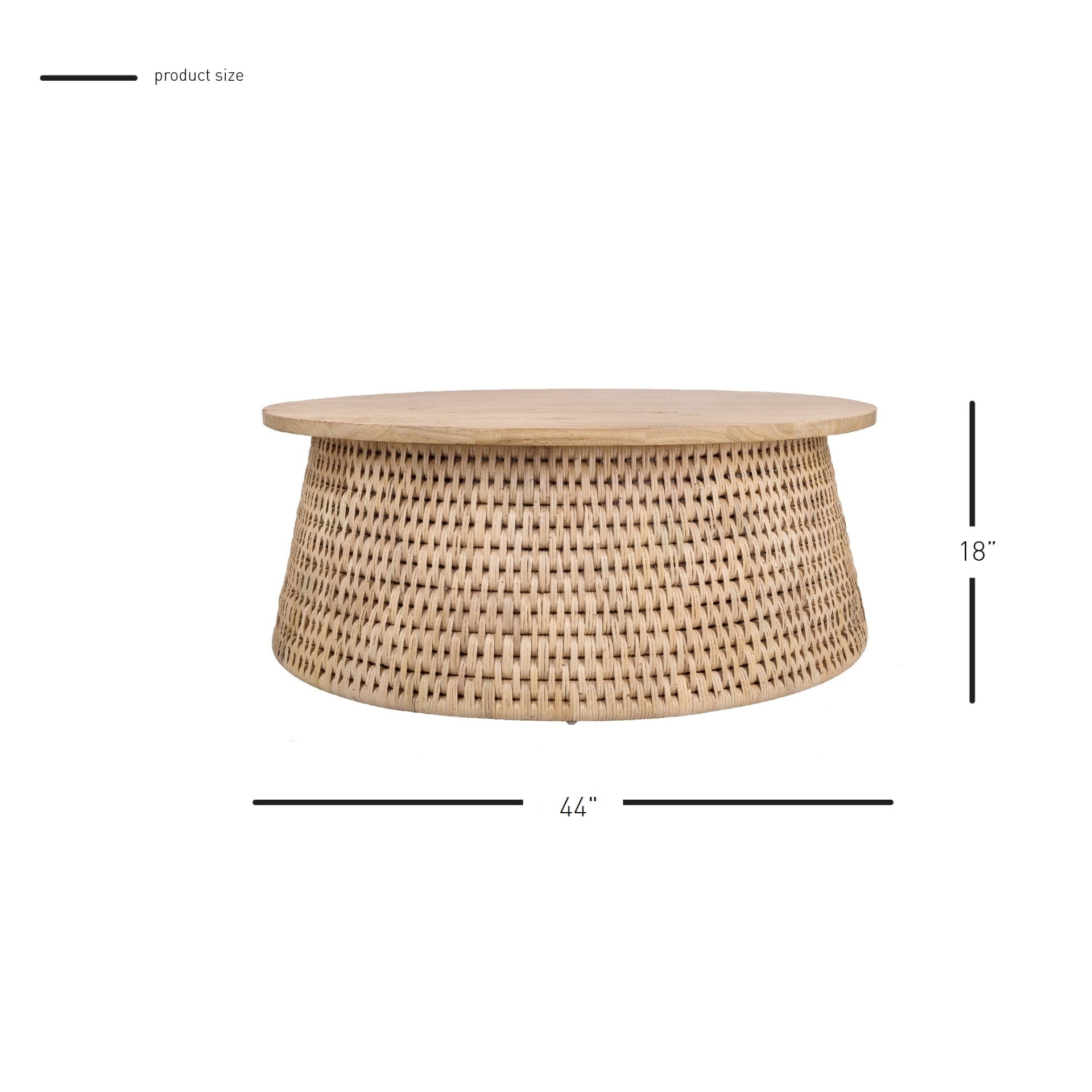 Kamari Rattan Coffee Table w/ Wood Top - What A Room