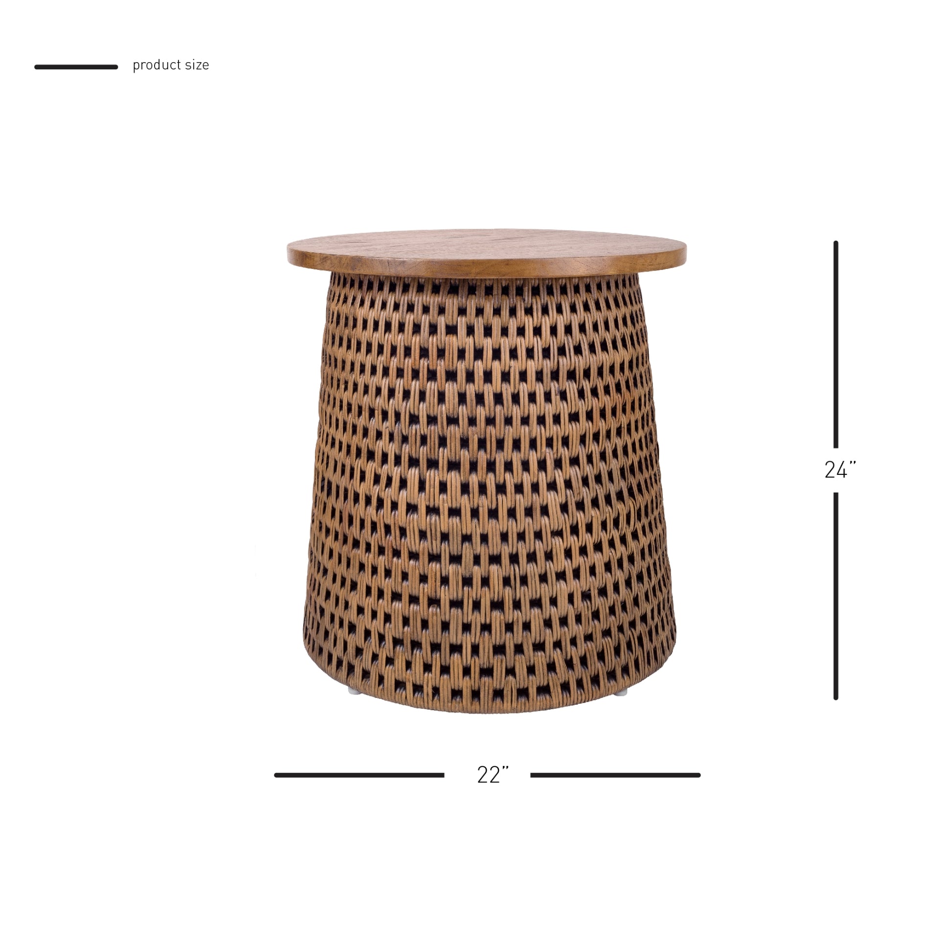 Kamari Rattan Side/End Table w/ Wood Top - What A Room