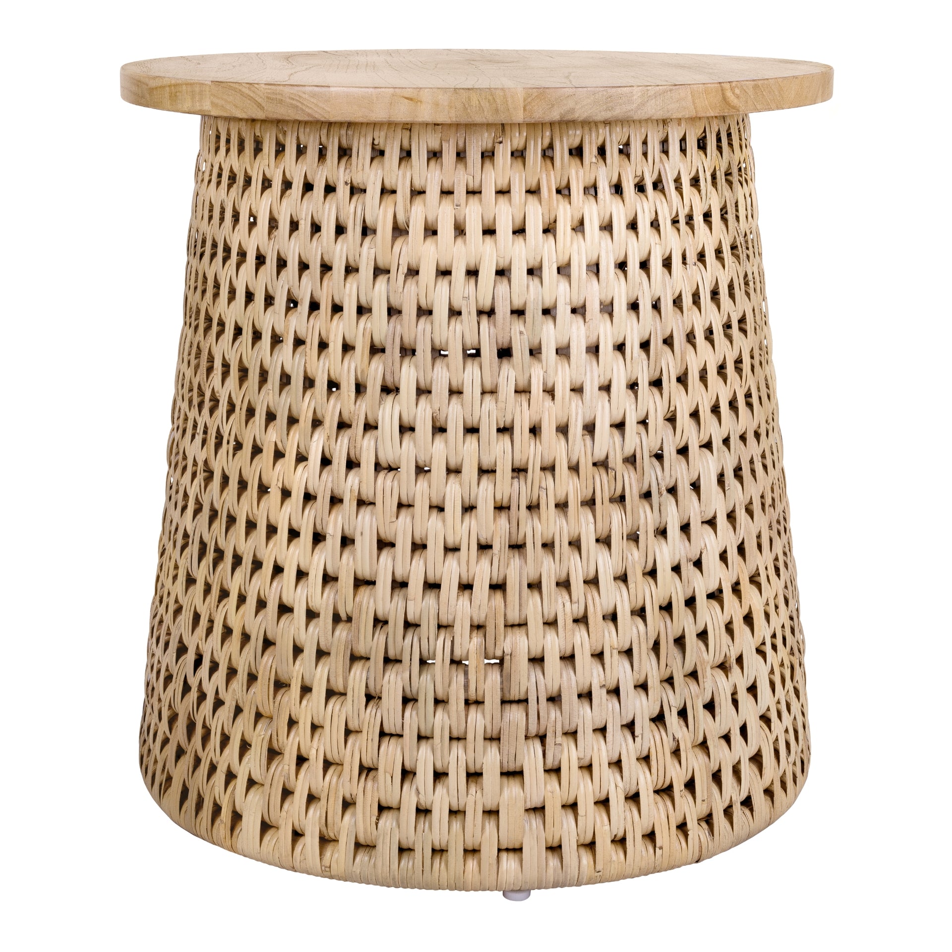 Kamari Rattan Side/End Table w/ Wood Top - What A Room