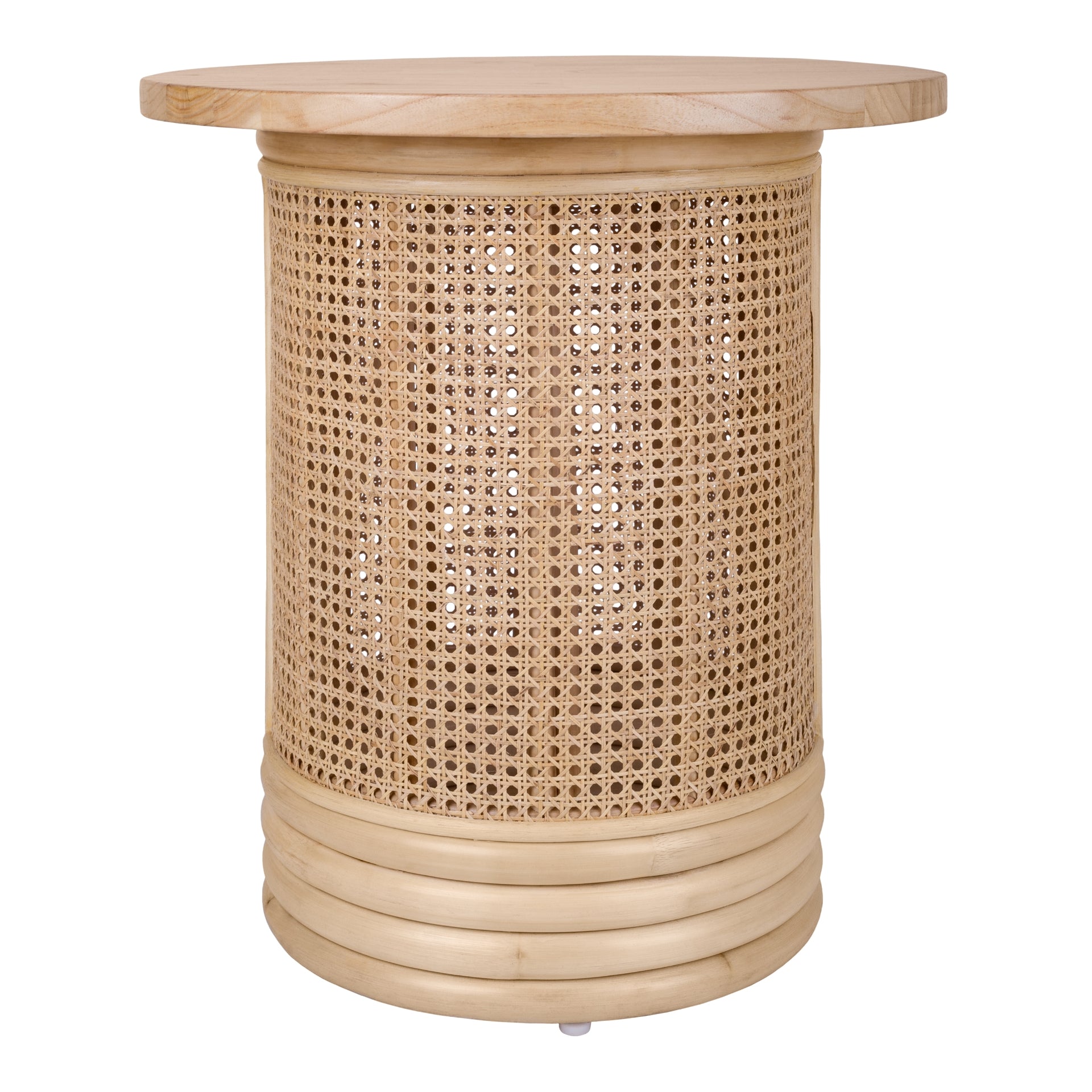 Brisa Rattan Side/End Table w/ Wood Top - What A Room