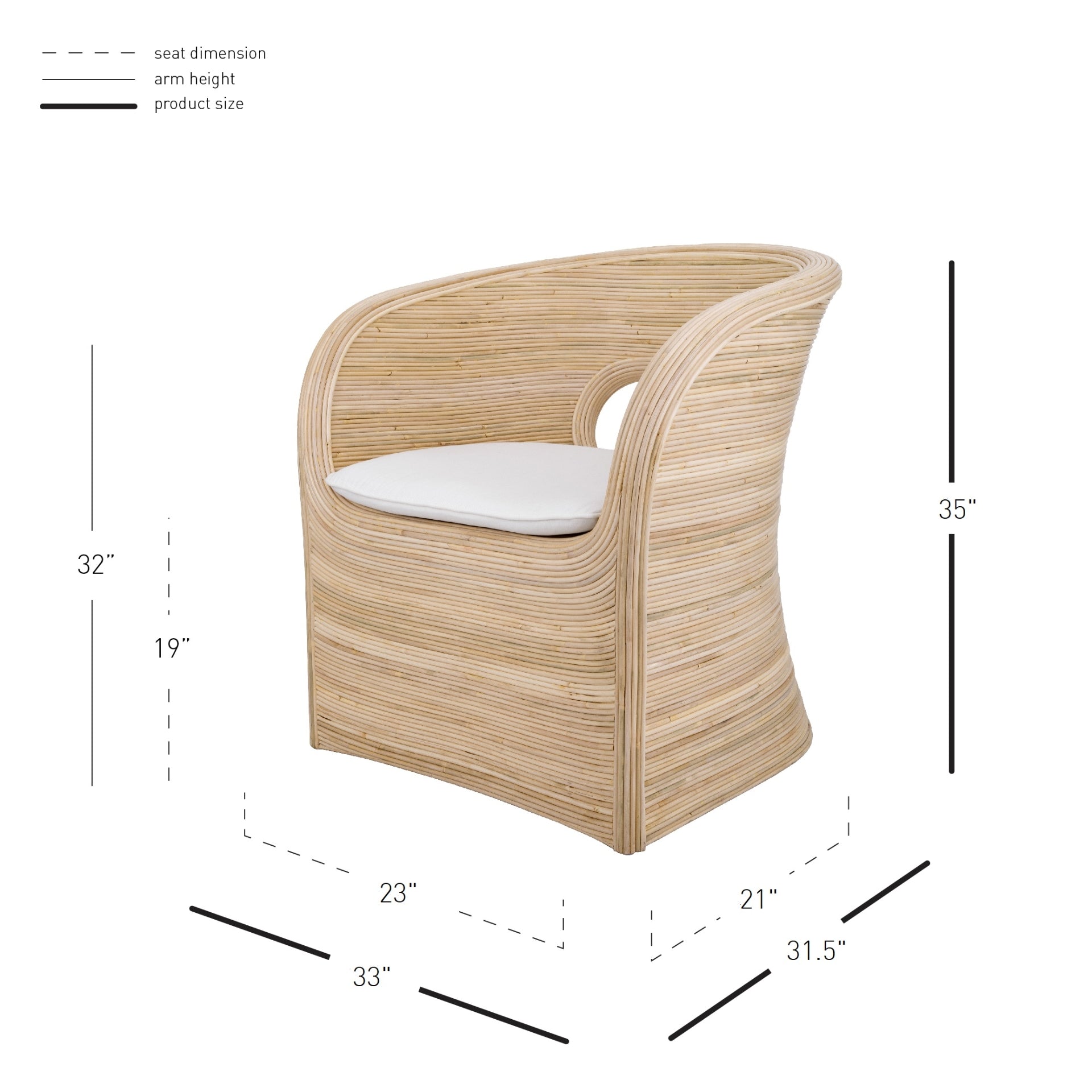 Marissa Rattan Accent Arm Chair - What A Room