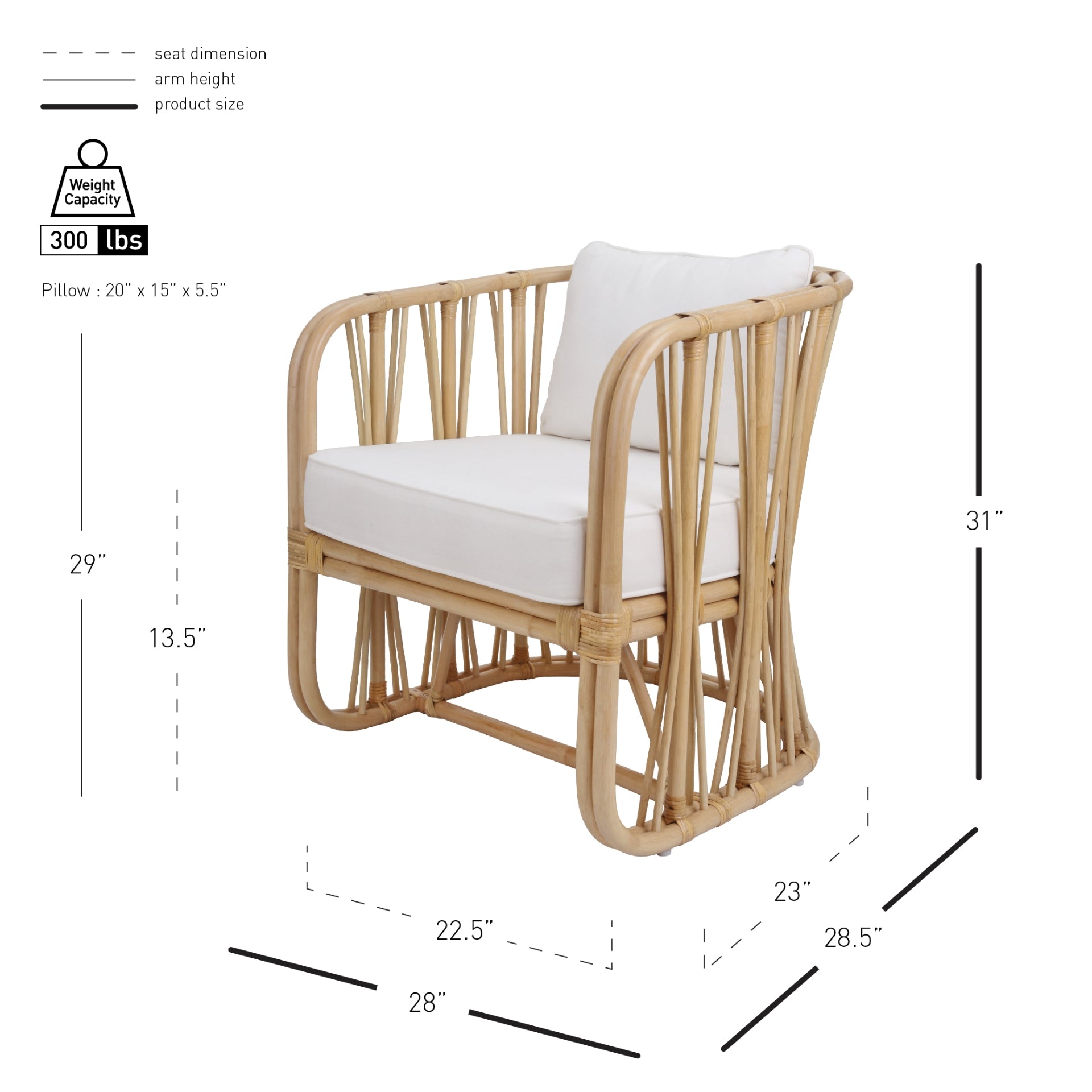 Shanaya Rattan Accent Arm Chair - What A Room