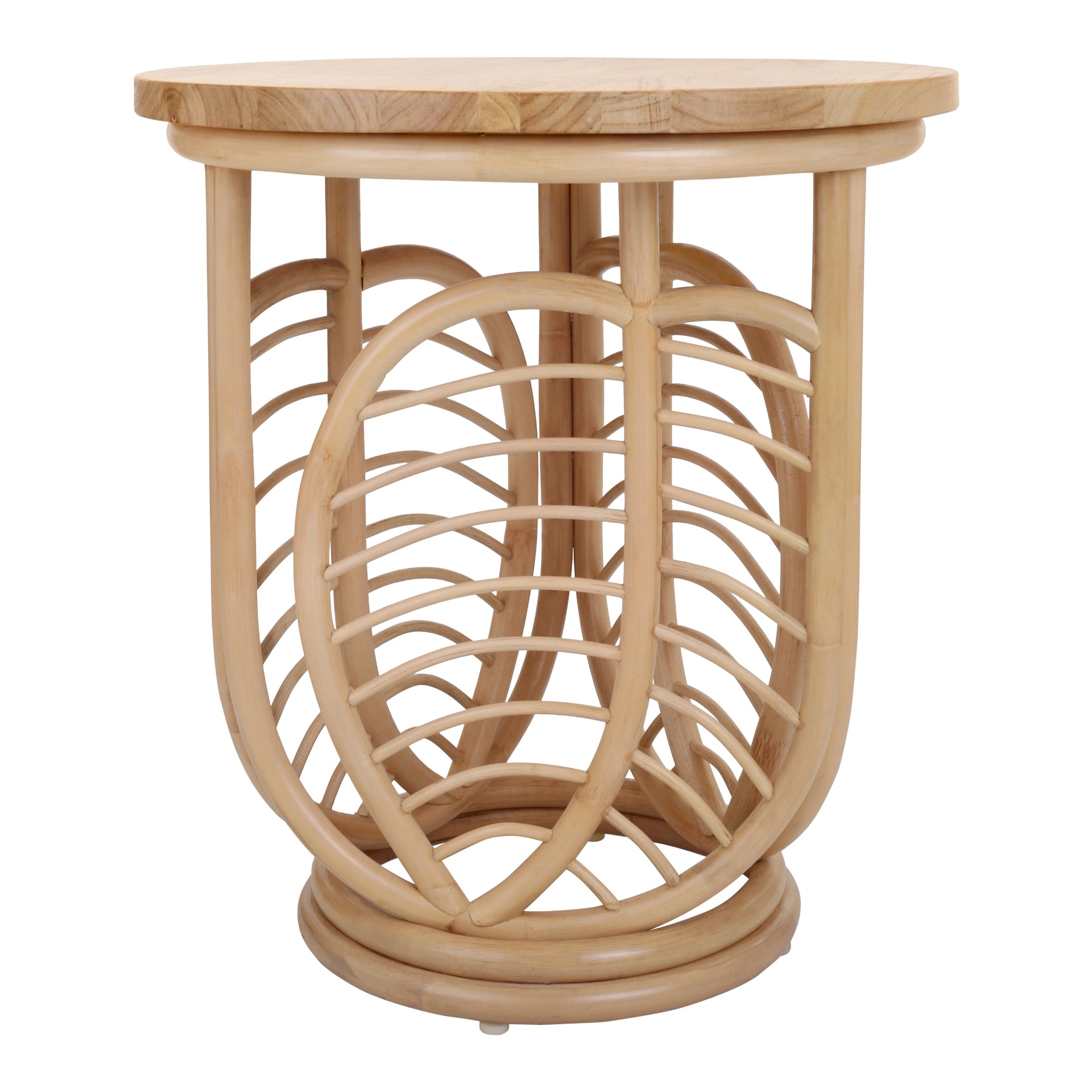 Ayra Rattan Side/End Table w/ Wood Top - What A Room