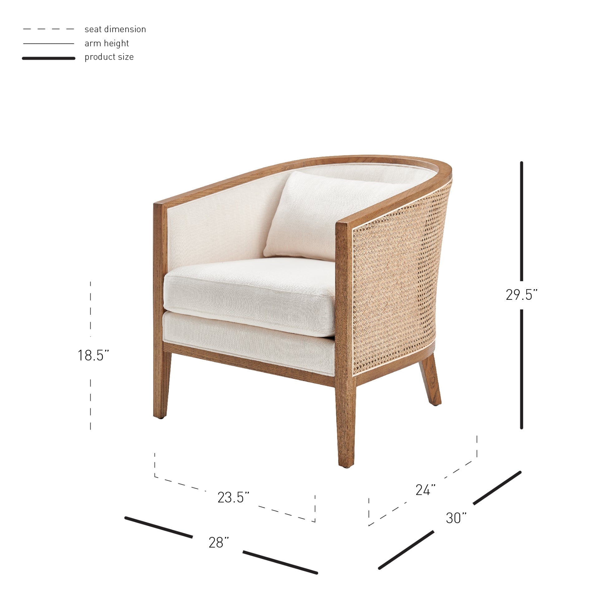 Tillman Accent Arm Chair w/ Rattan - What A Room