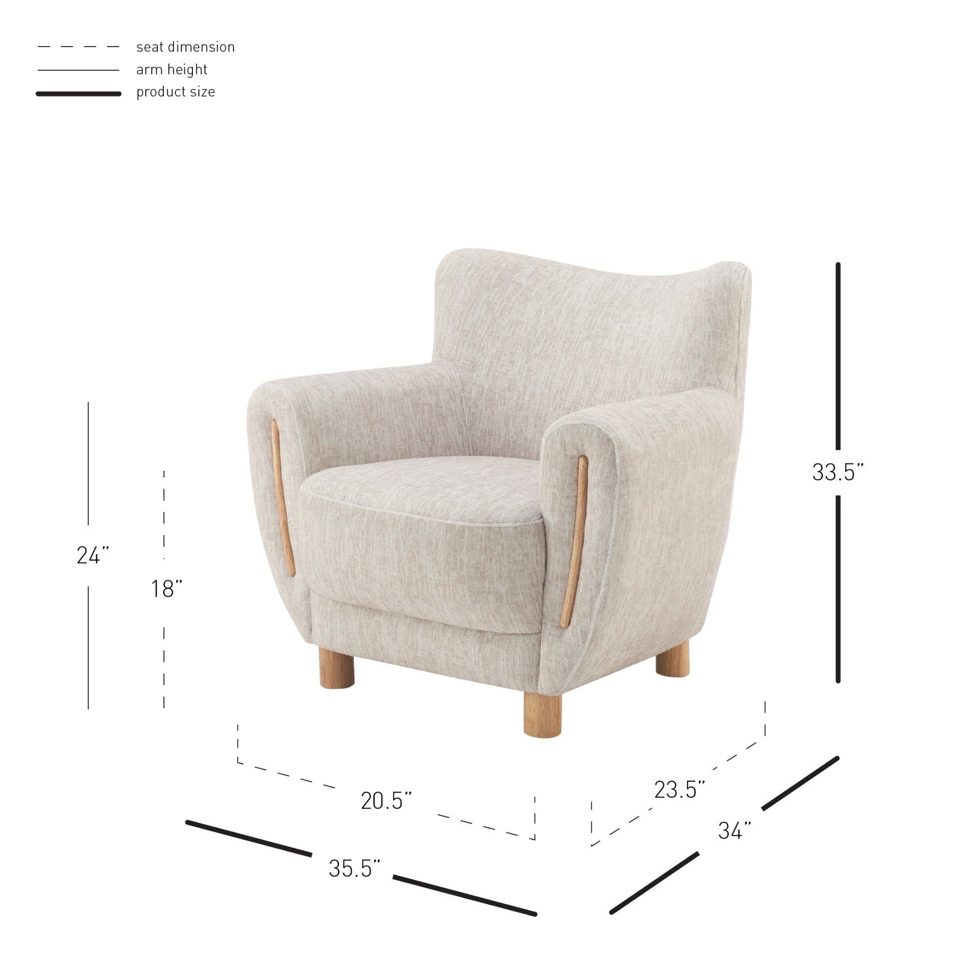 Bellamy  Fabric Accent Arm Chair - What A Room