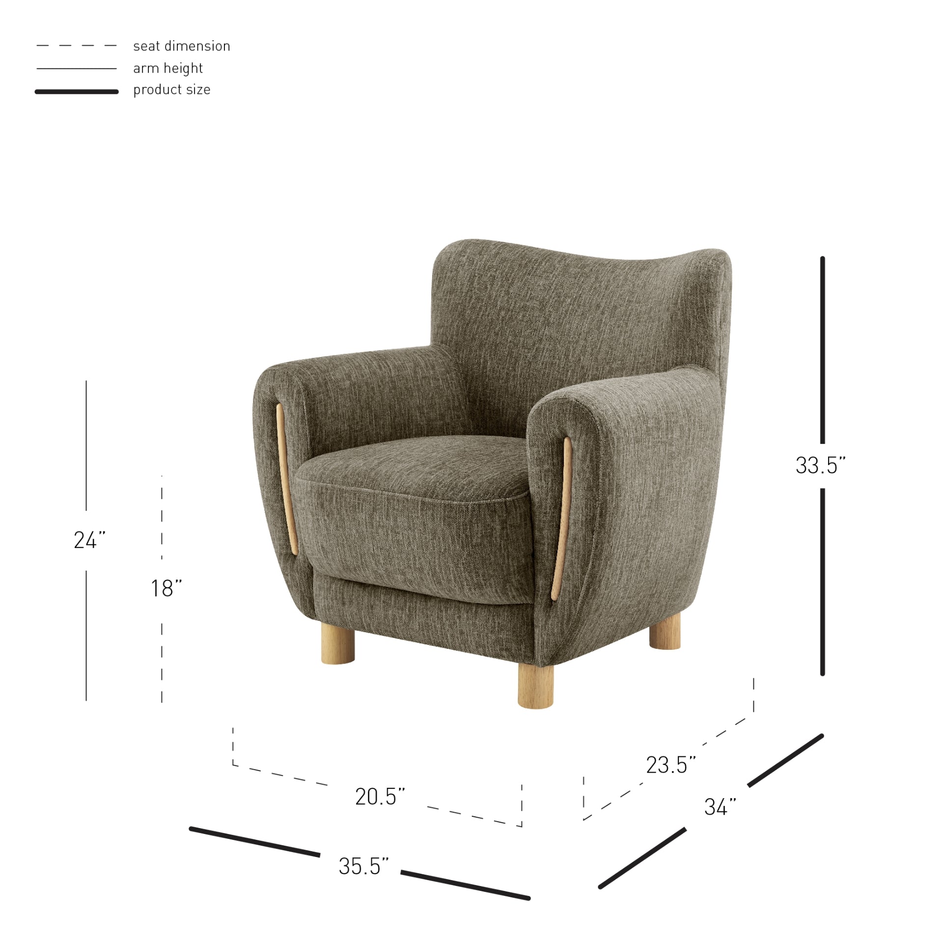 Bellamy  Fabric Accent Arm Chair - What A Room