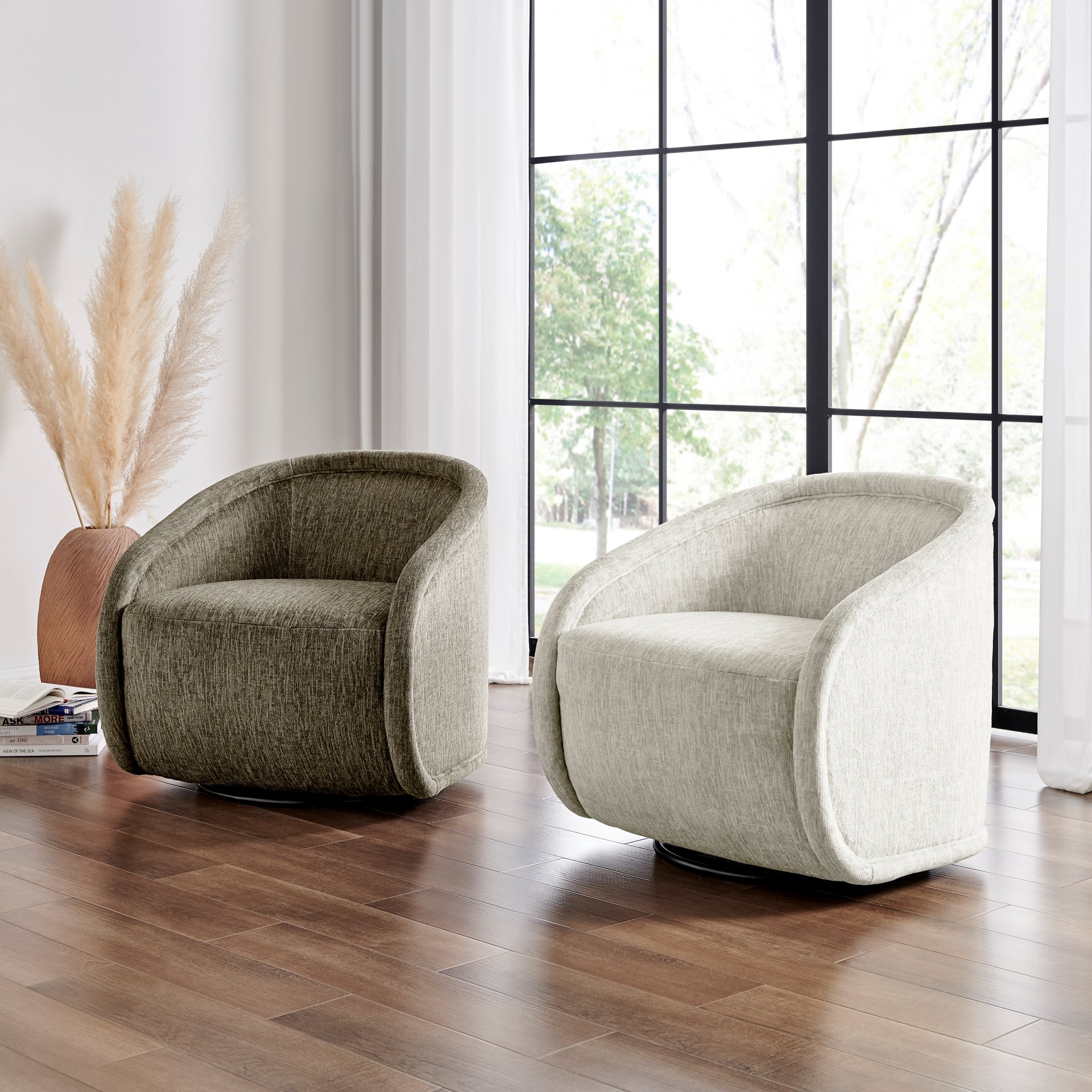 Margareth Fabric Swivel Accent Arm Chair - What A Room