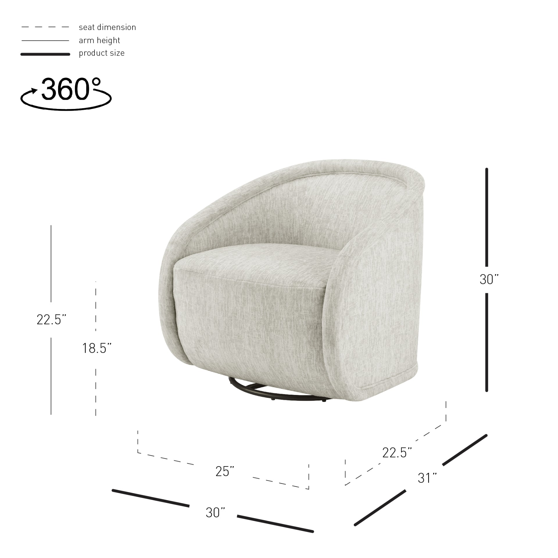 Margareth Fabric Swivel Accent Arm Chair - What A Room