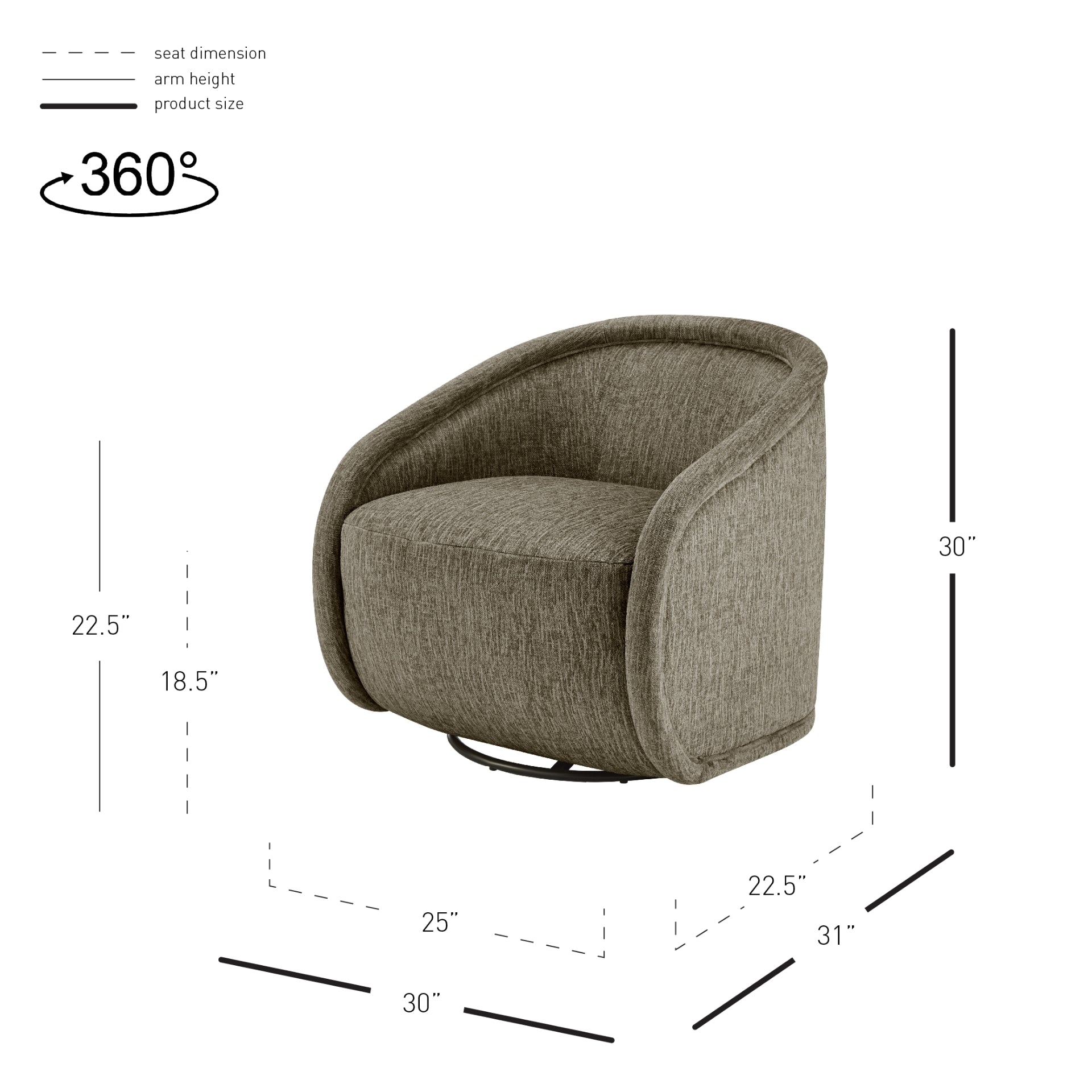 Margareth Fabric Swivel Accent Arm Chair - What A Room