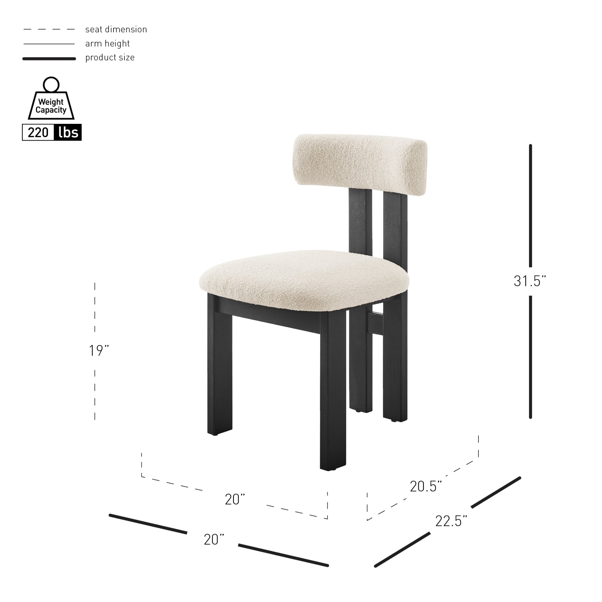 Hailey Boucle Dining Side Chair (Set of 2) - What A Room