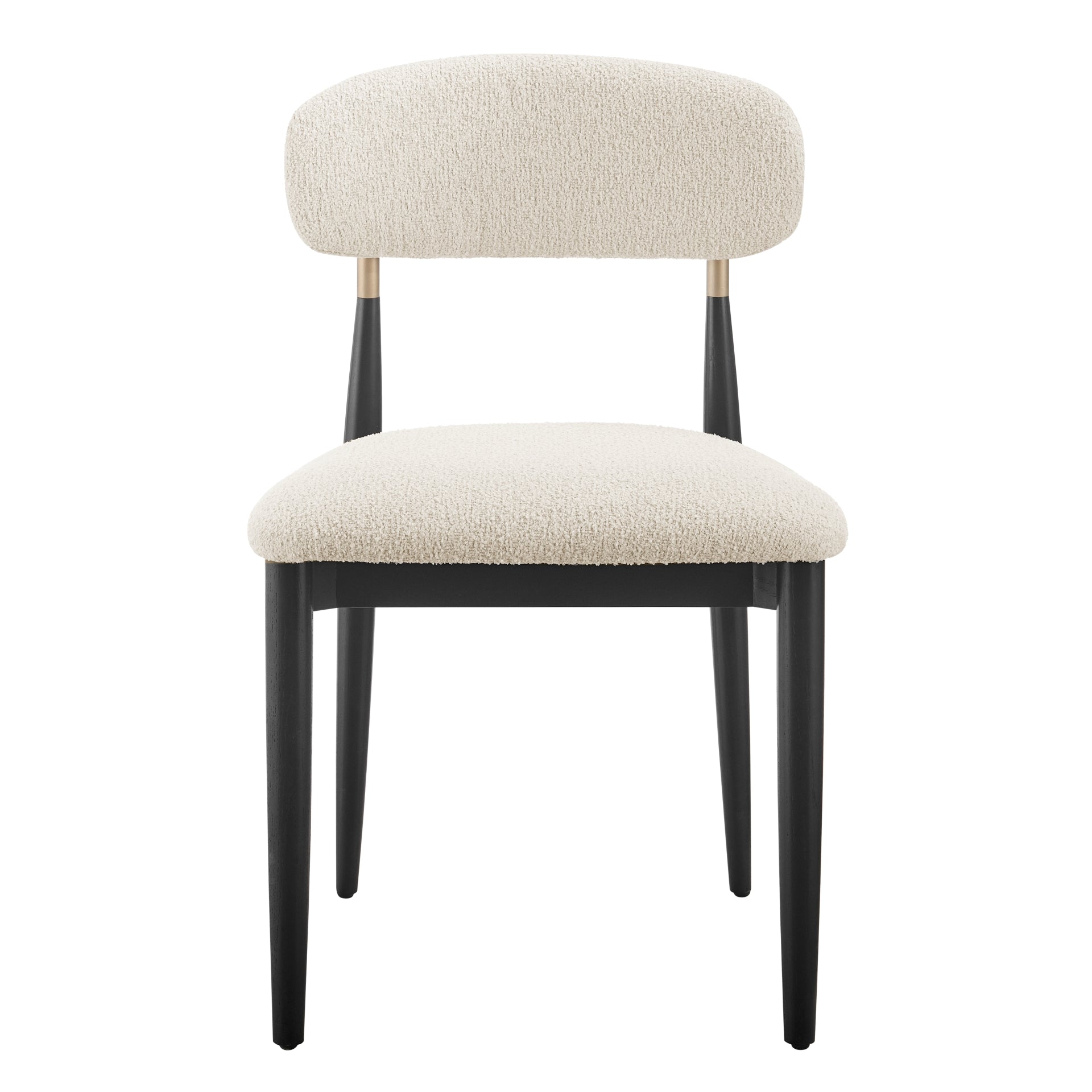 Verna Boucle Dining Side Chair Black Frame (Set of 2) - What A Room