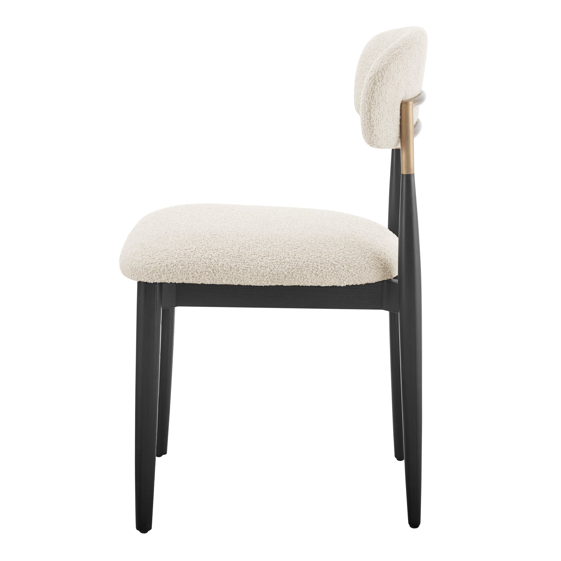 Verna Boucle Dining Side Chair Black Frame (Set of 2) - What A Room