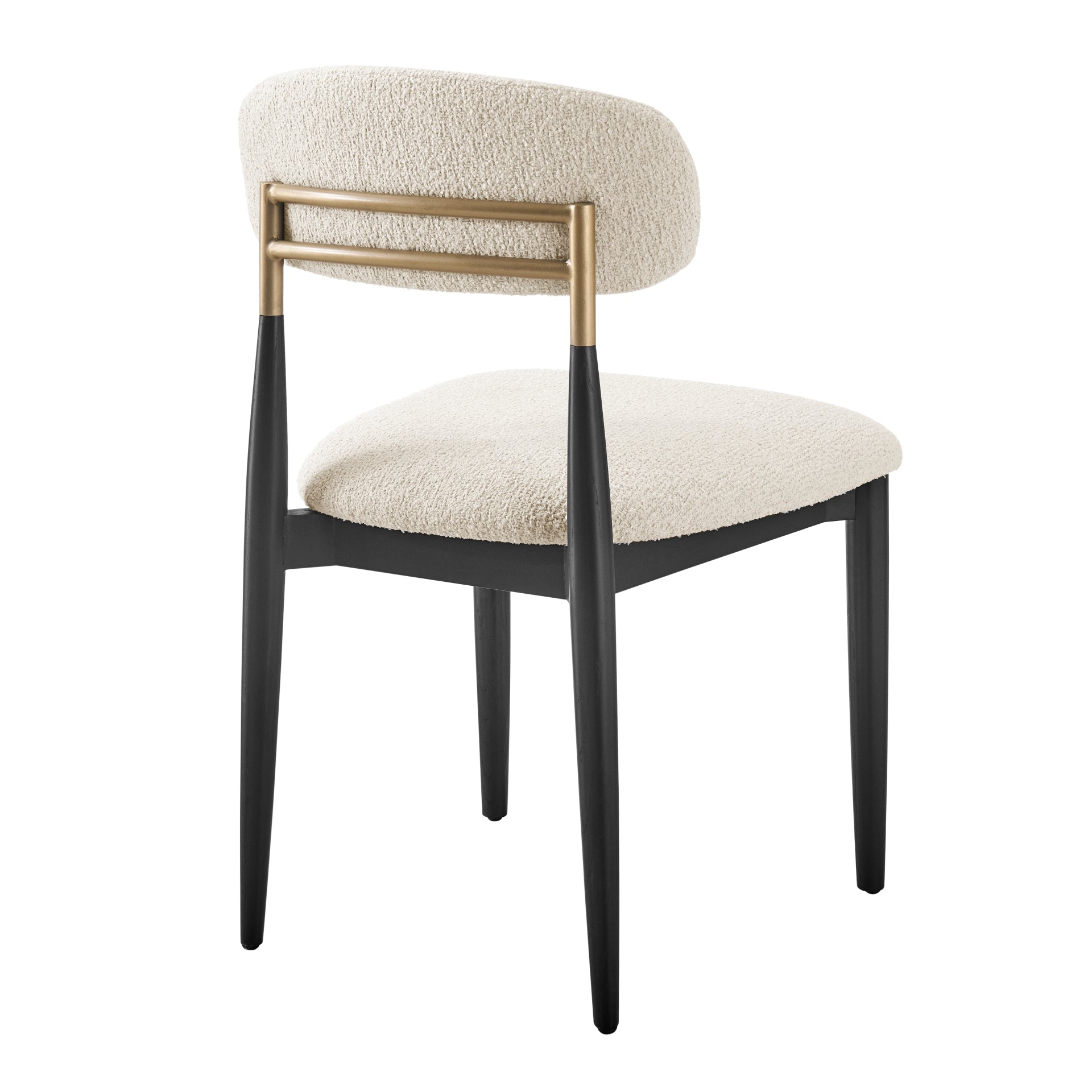 Verna Boucle Dining Side Chair Black Frame (Set of 2) - What A Room