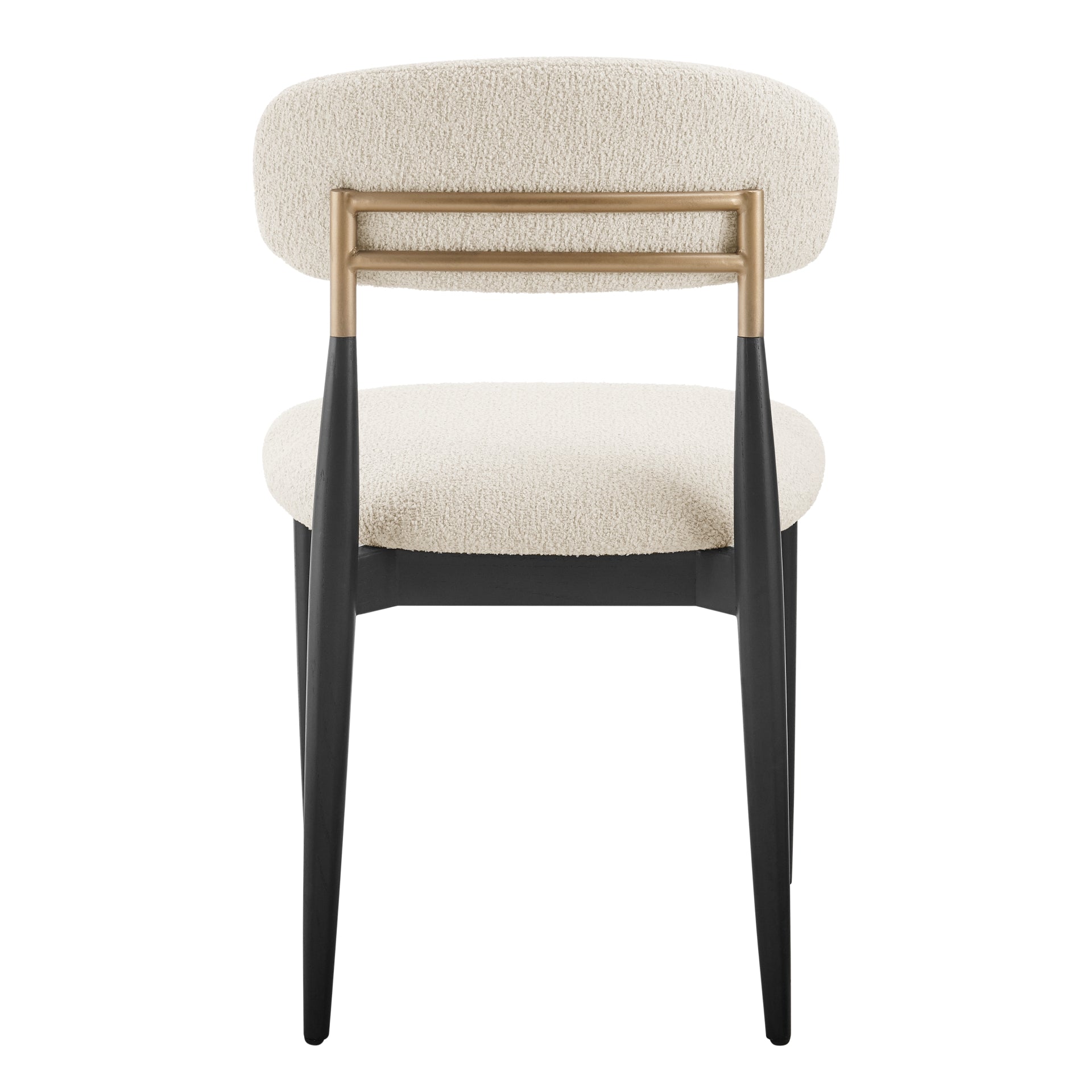 Verna Boucle Dining Side Chair Black Frame (Set of 2) - What A Room