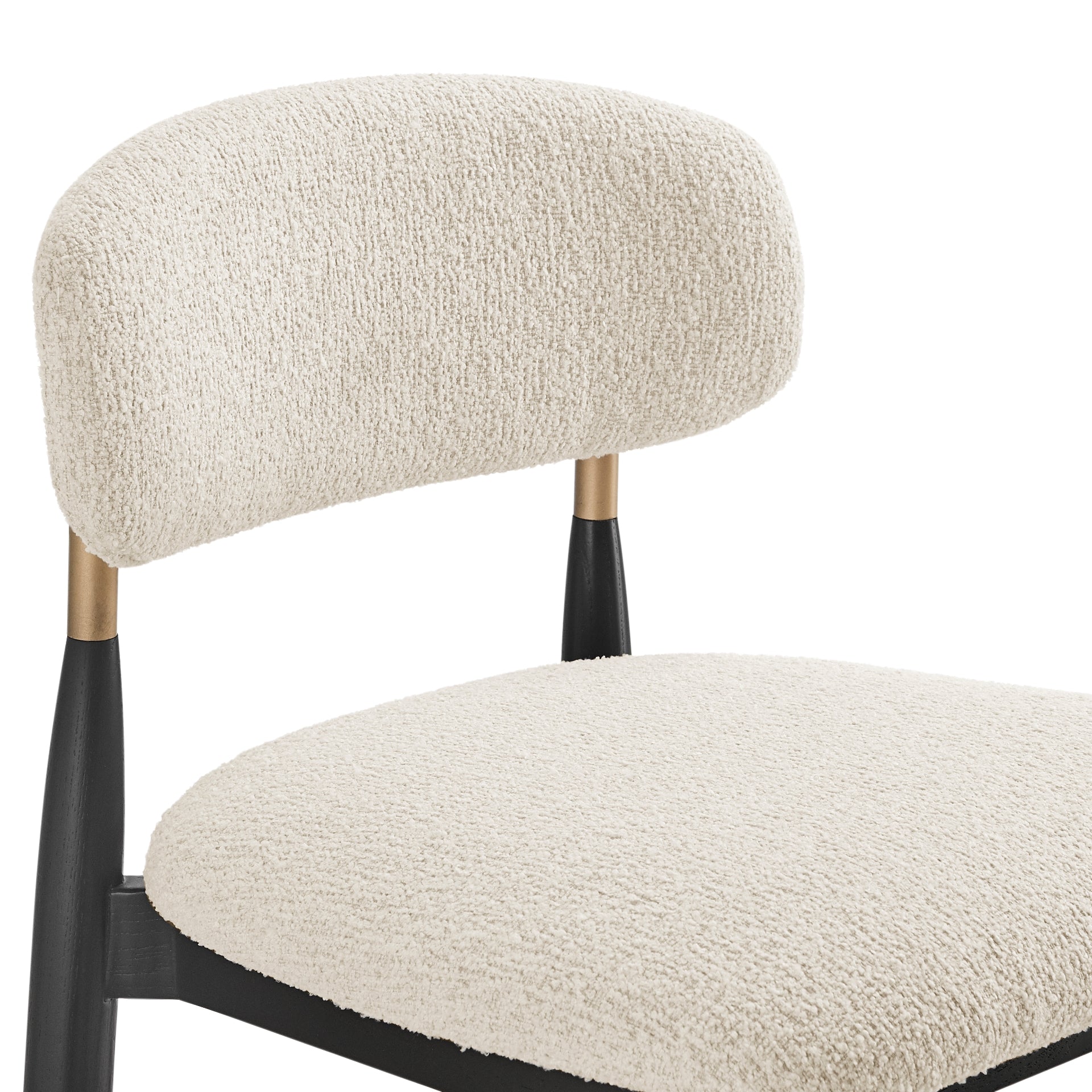Verna Boucle Dining Side Chair Black Frame (Set of 2) - What A Room
