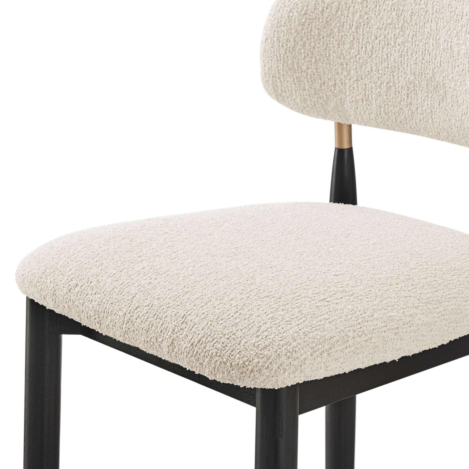 Verna Boucle Dining Side Chair Black Frame (Set of 2) - What A Room