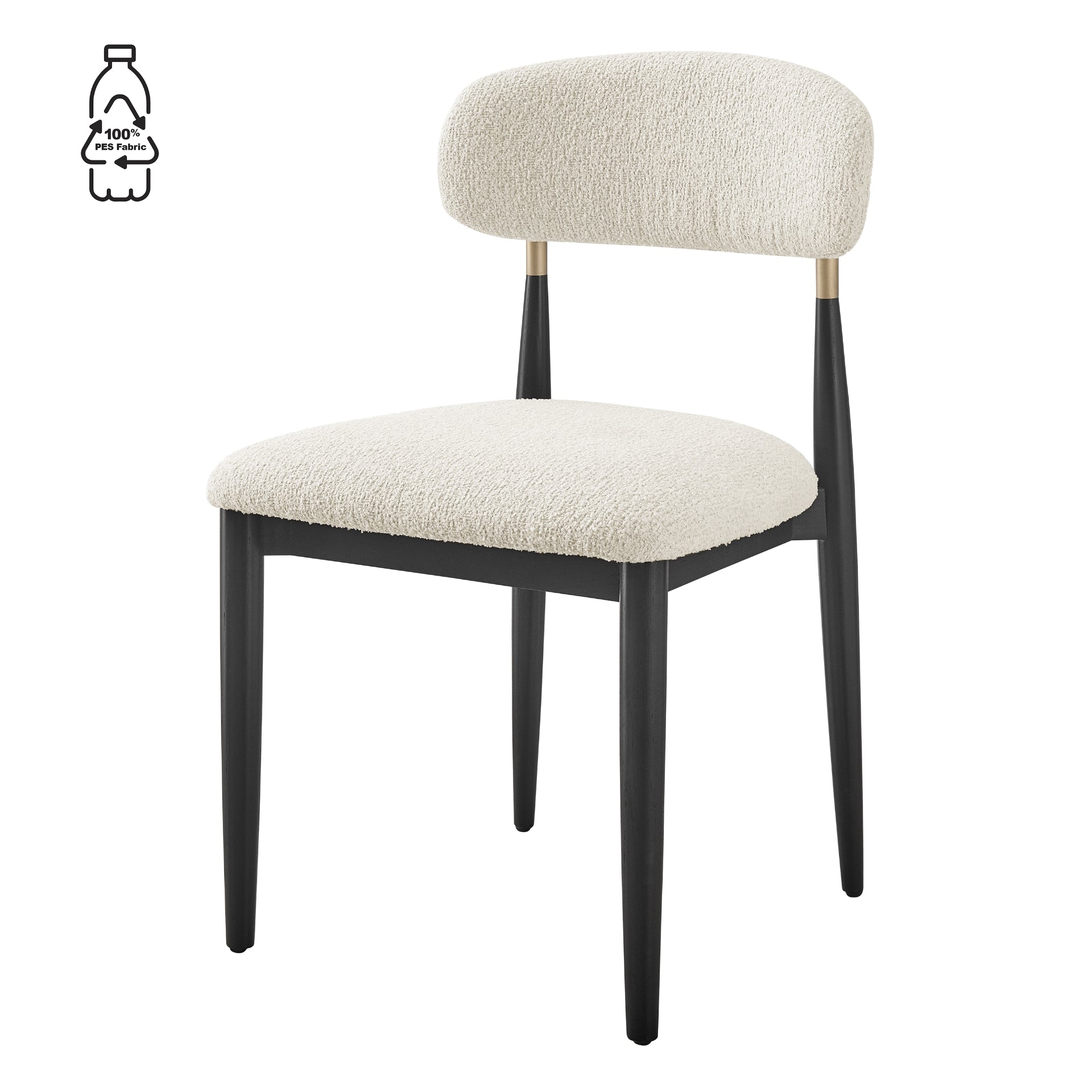 Verna Boucle Dining Side Chair Black Frame (Set of 2) - What A Room